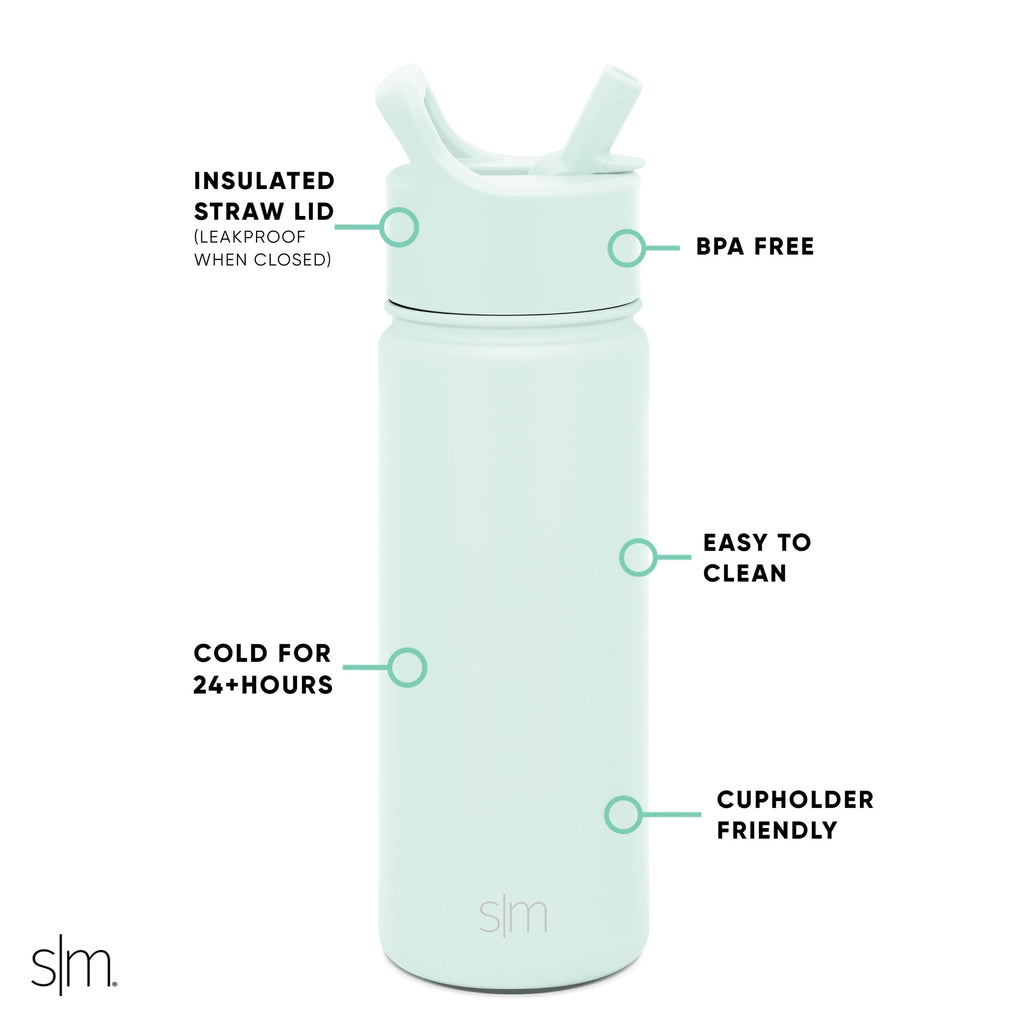 Simple Modern Summit Water Bottle Straw Lid Vacuum Insulated Stainless Steel Bottle | 18 fl oz