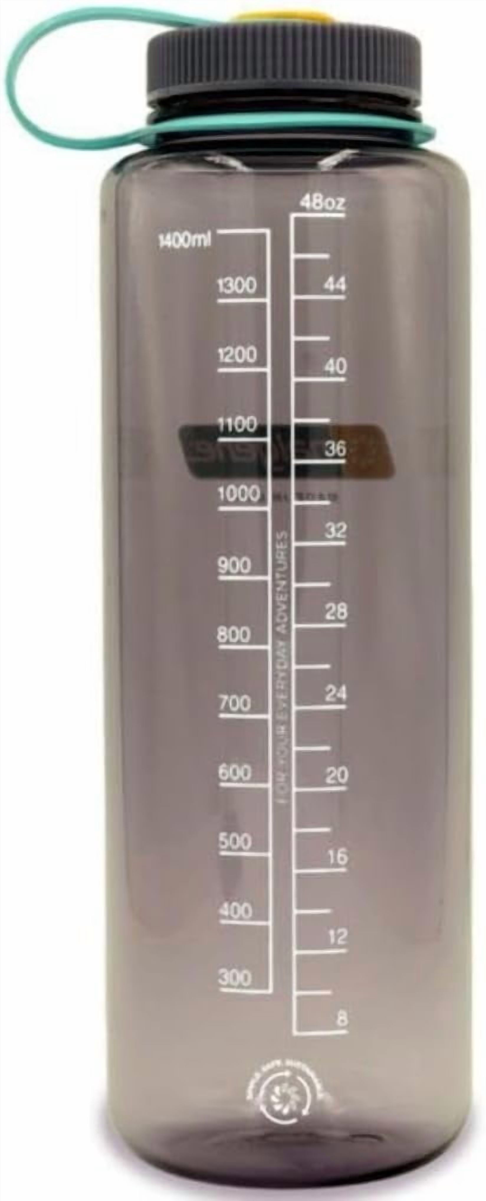 Nalgene Sustain Tritan BPA-Free Water  Made with Material Derived from 50% Plastic Waste (using ISCC certified mass balance), 48 OZ, Wide Mouth, Aubergine