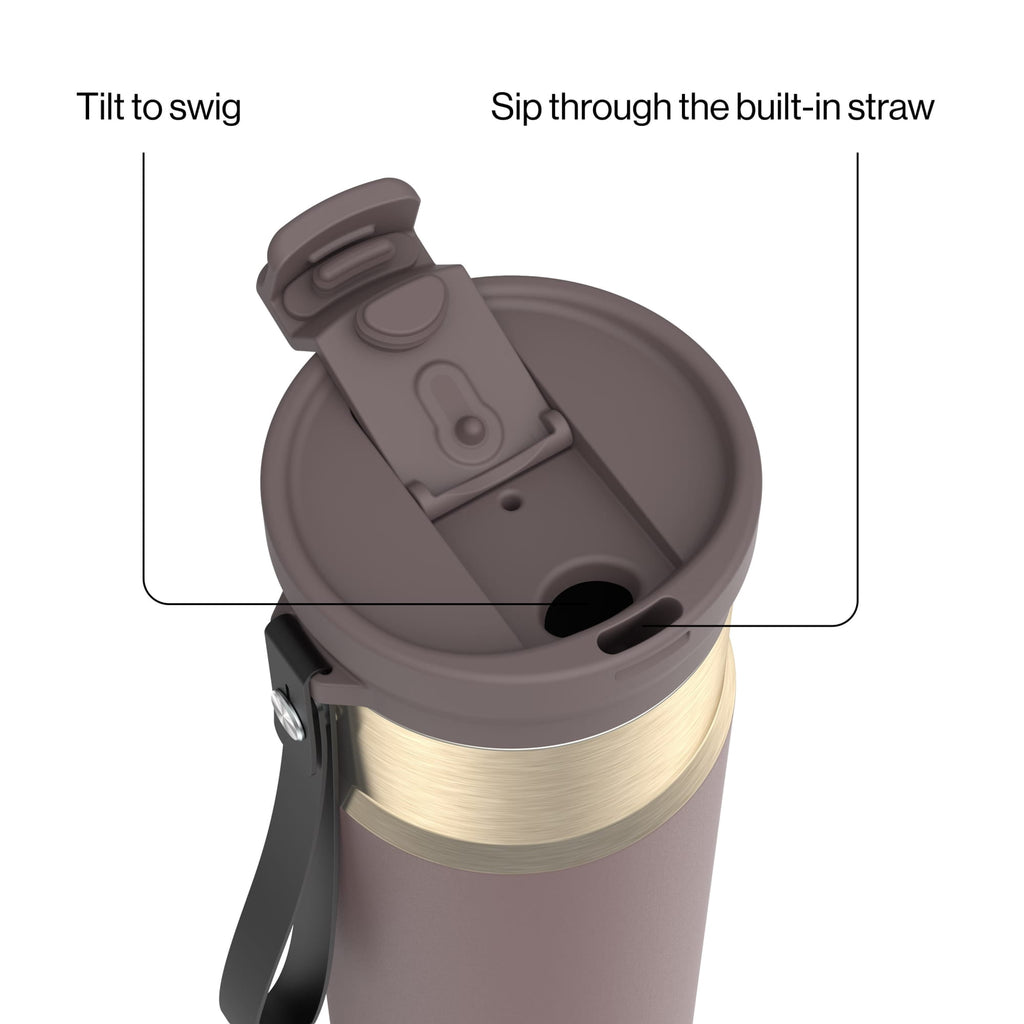 Contigo DualSip 24 oz Leakproof Insulated Water Bottle with Carrying Strap and 2-Way Lid