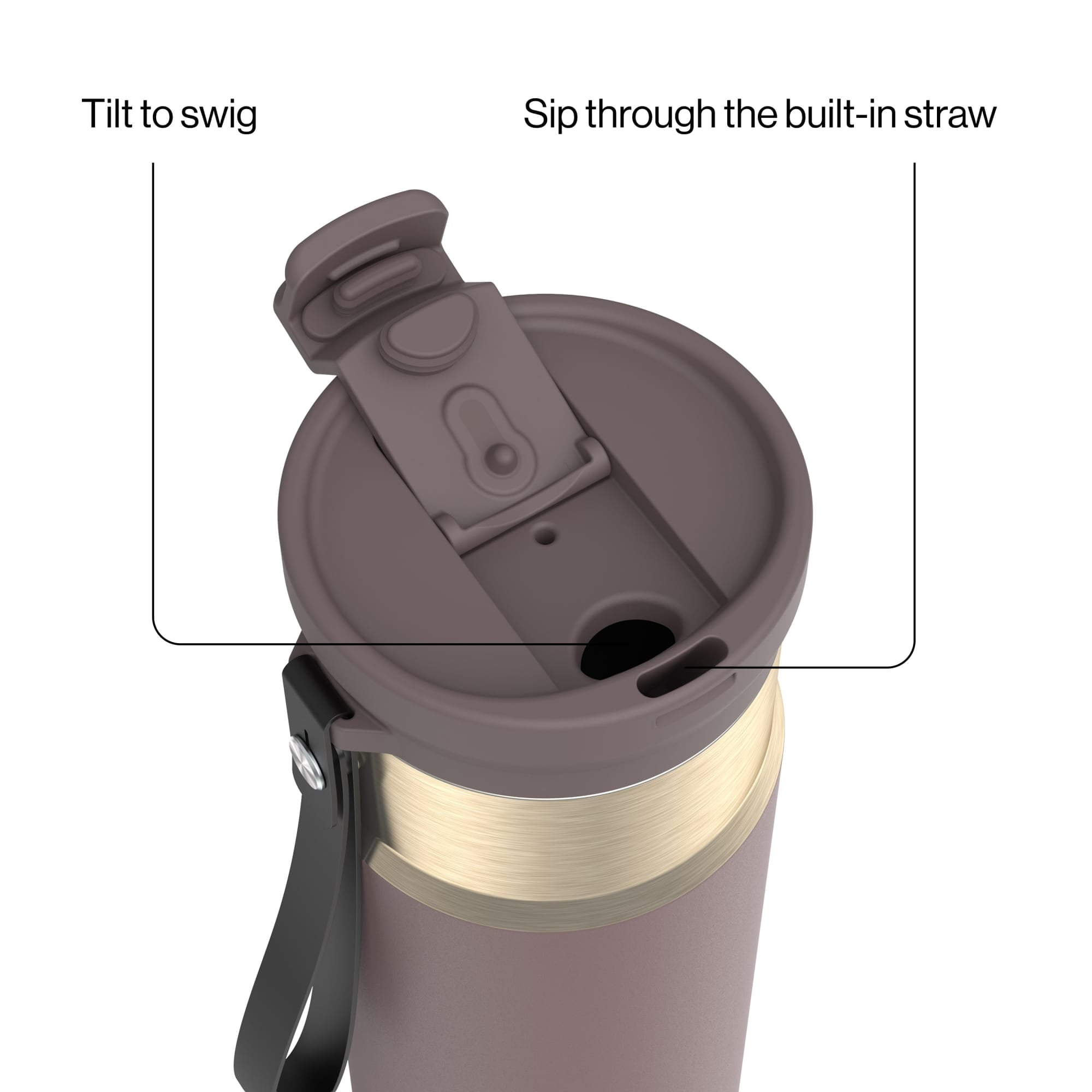 Contigo DualSip 24 oz Leakproof Insulated Water Bottle with Carrying Strap and 2-Way Lid