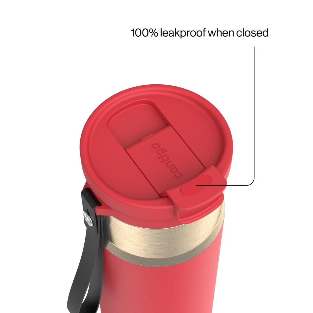 Contigo DualSip 24 oz Leakproof Insulated Water Bottle with Carrying Strap and 2-Way Lid