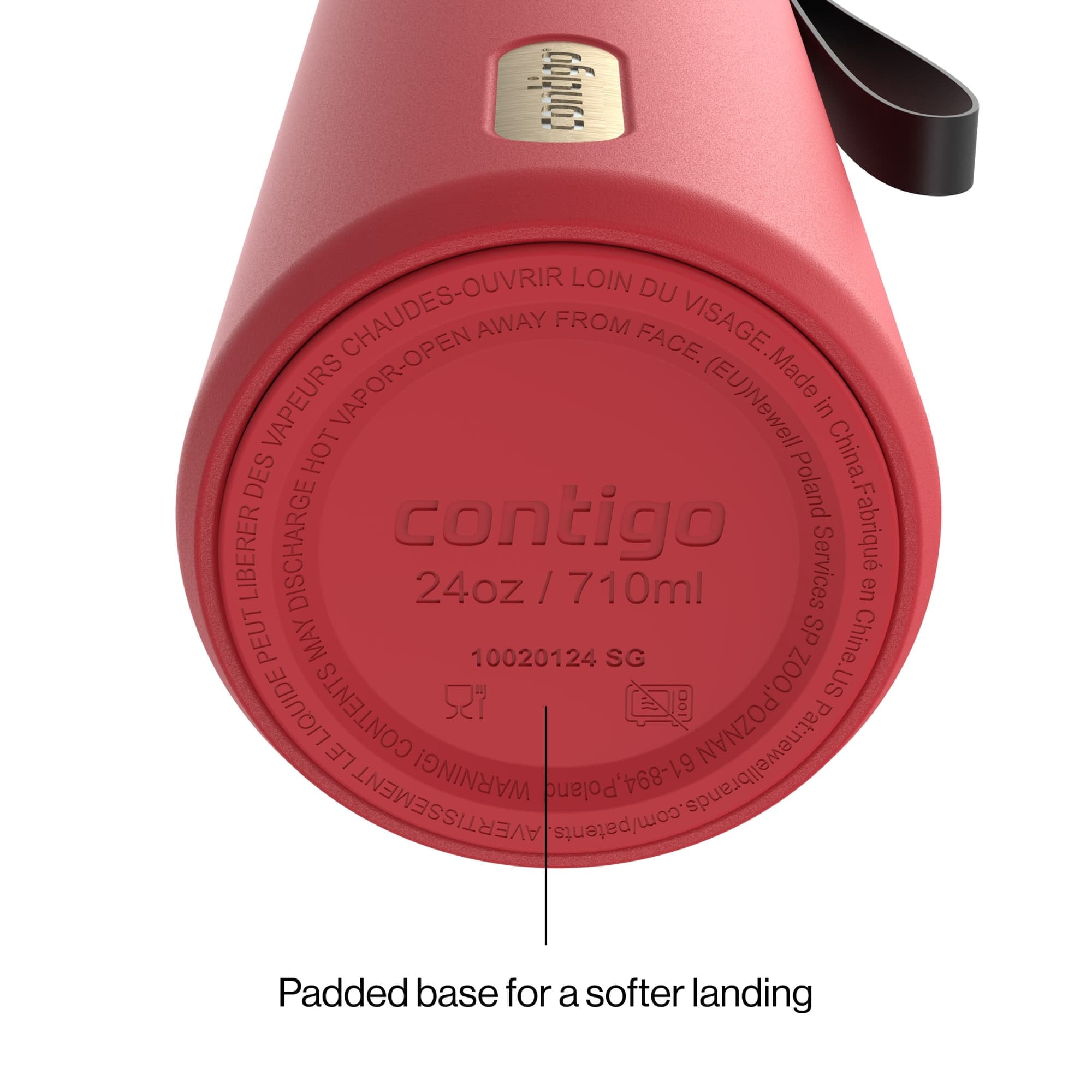 Contigo DualSip 24 oz Leakproof Insulated Water Bottle with Carrying Strap and 2-Way Lid
