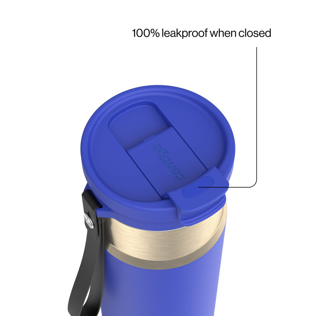 Contigo DualSip 24 oz Leakproof Insulated Water Bottle with Carrying Strap and 2-Way Lid