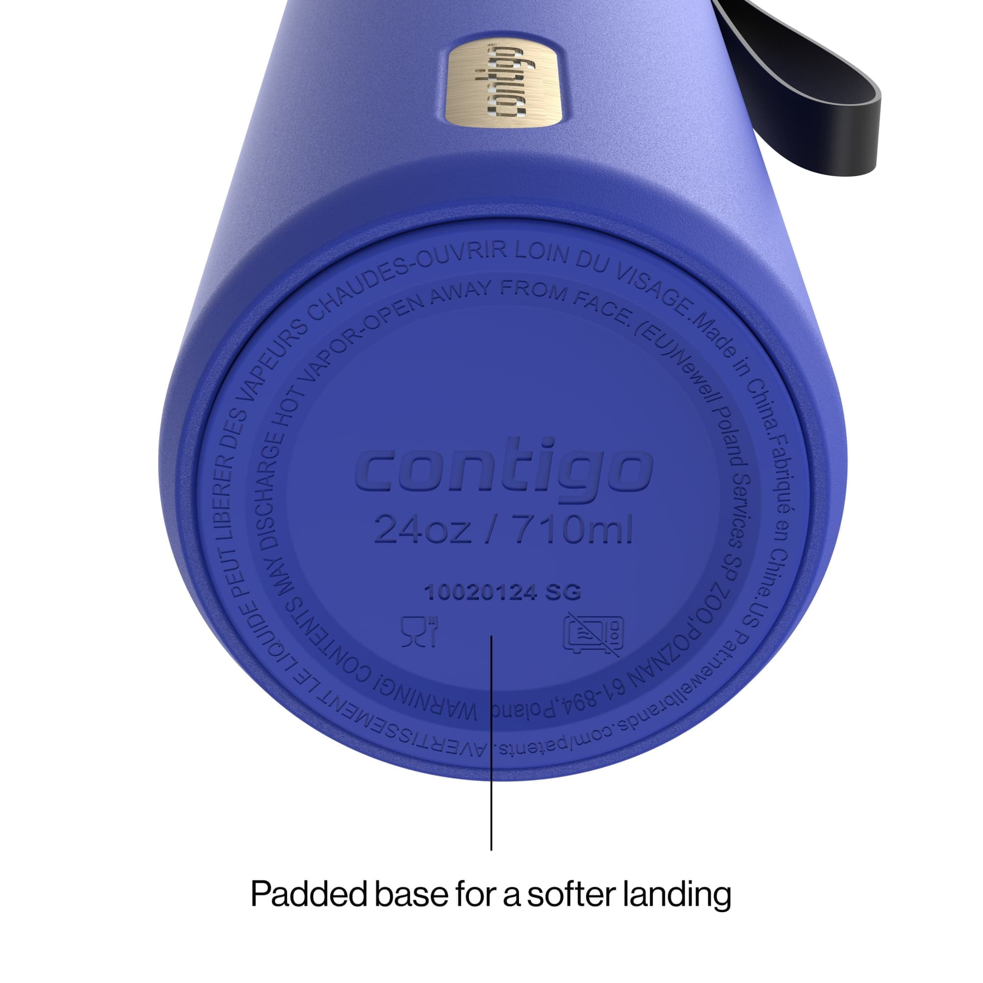 Contigo DualSip 24 oz Leakproof Insulated Water Bottle with Carrying Strap and 2-Way Lid