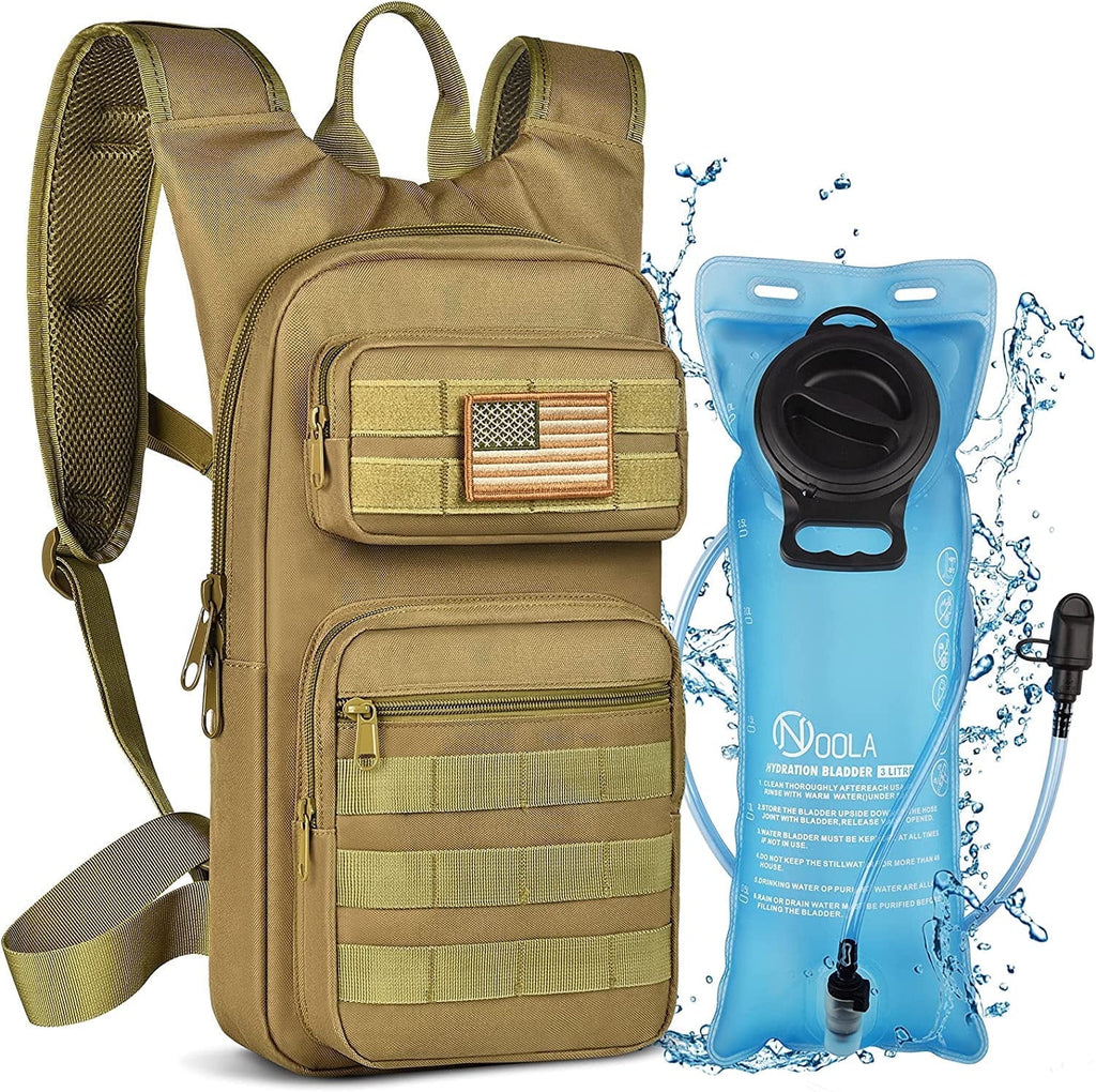 Brightify 17L Hydration Backpack with 3L TPU Water Bladder, Camel Backpack Hydration Pack for Hiking Hunting Climbing Cycling Biking Running, Molle Compatible Water Backpack for Men Women, Black