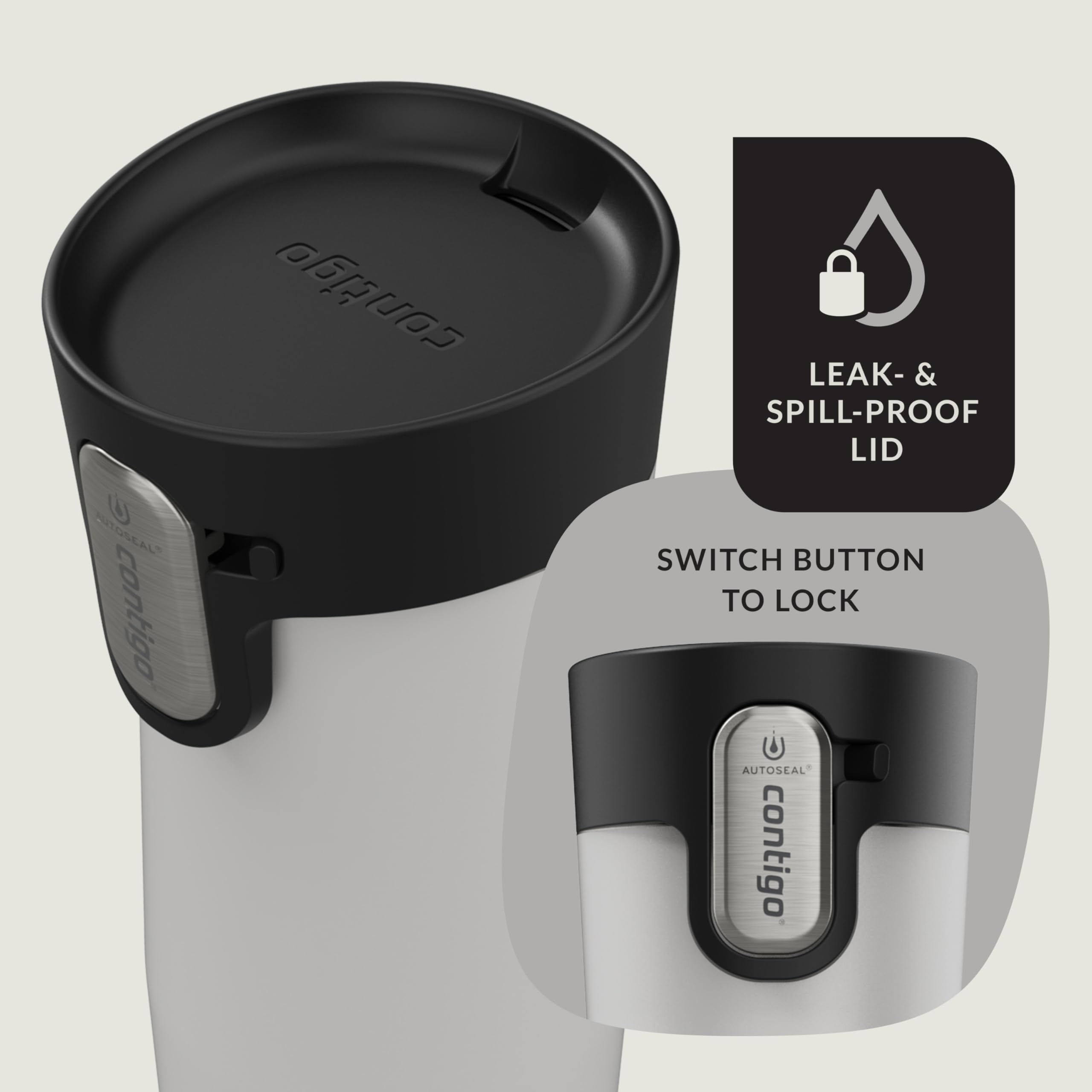 Contigo AUTOSEAL West Loop Vacuum-Insulated Stainless Steel Travel Mug with Easy-Clean Lid, 12oz