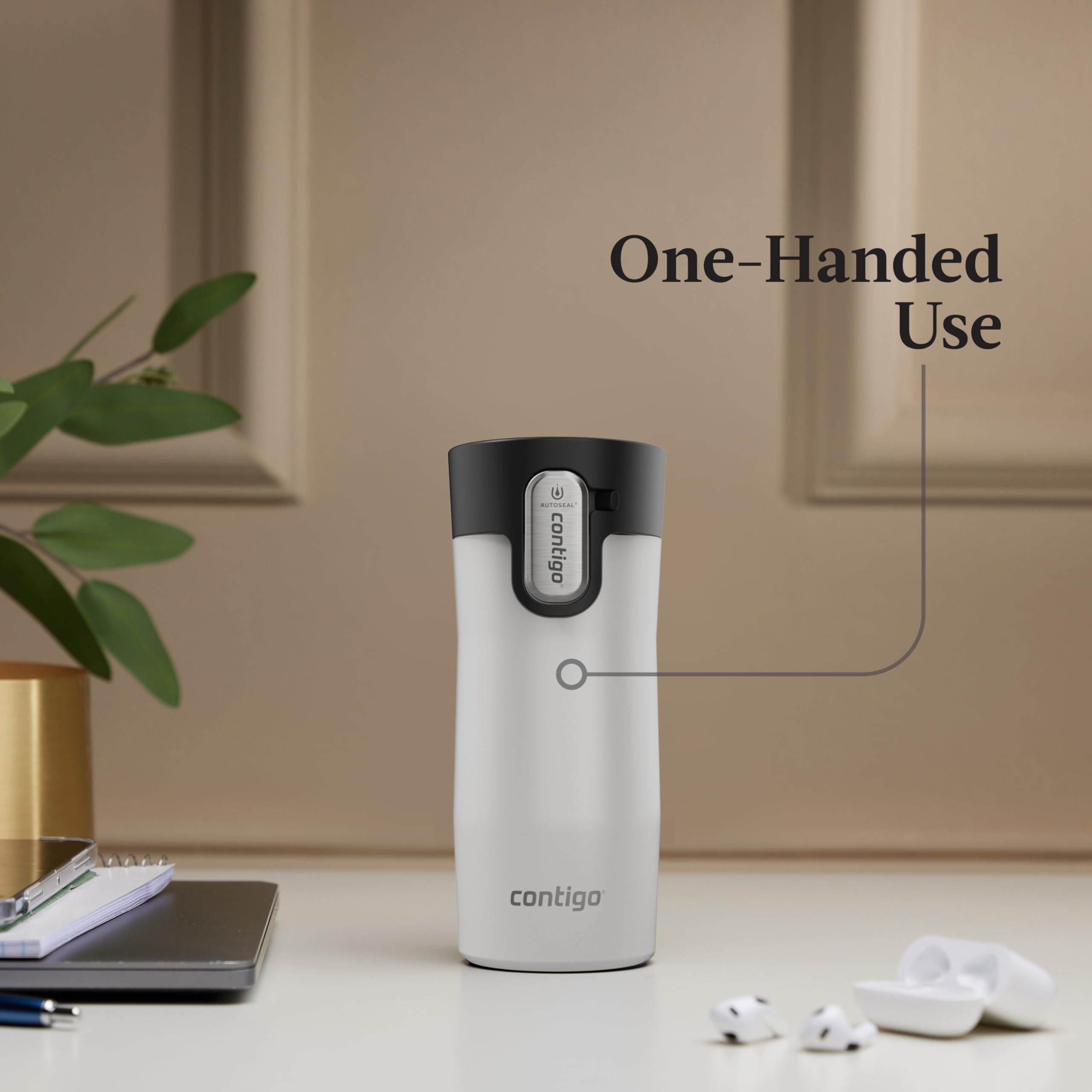 Contigo AUTOSEAL West Loop Vacuum-Insulated Stainless Steel Travel Mug with Easy-Clean Lid, 12oz