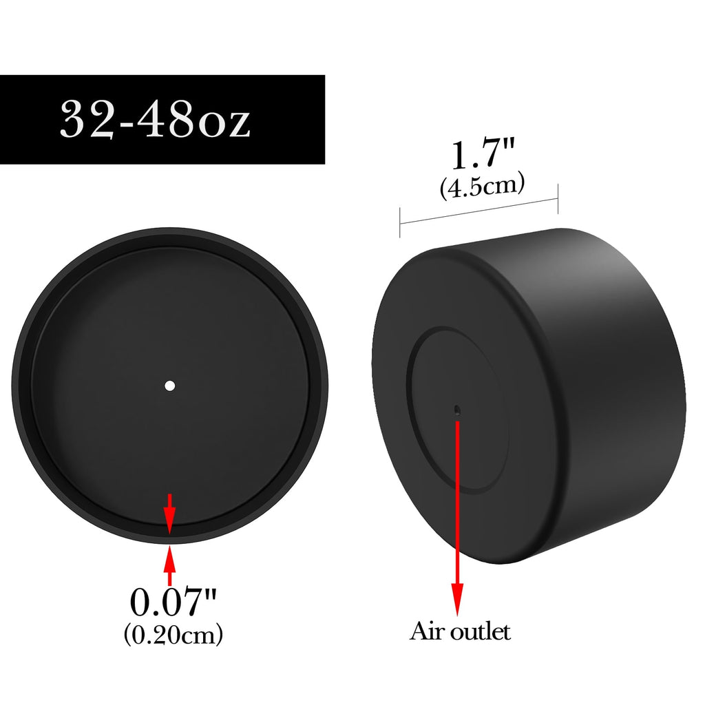 Linkidea 2 Pack Water Bottle Boot Compatible with Nalgene Sustain Wide Mouth 32oz/48oz, Narrow Mouth 32oz, Silicone Anti-Slip Bottle Bottom Bumper Protector (Black)