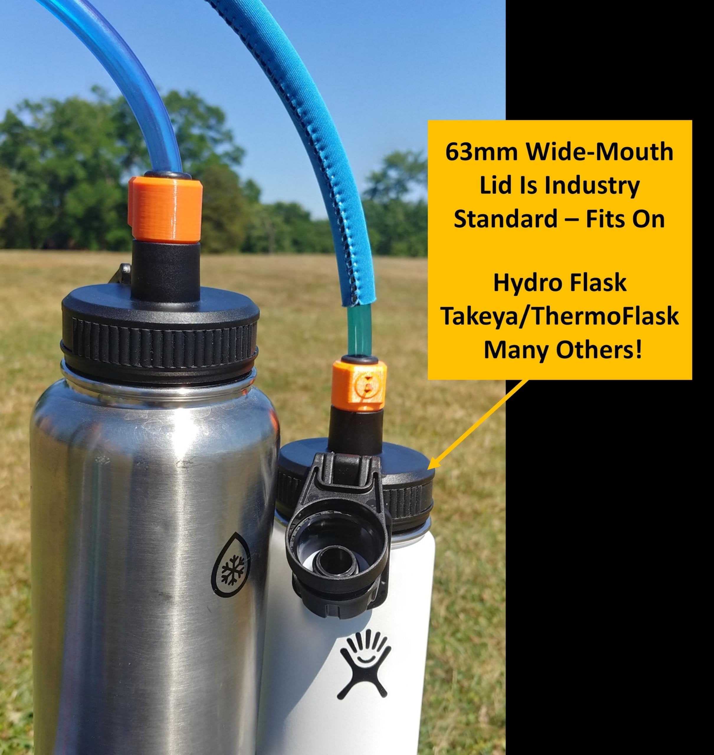 Universal Hydration Adapter for Nalgene Smartwater Bottles 28mm Wide Mouth, Flip Top Spout Lid with Loop, Hiking Running Cycling Accessory, Blue