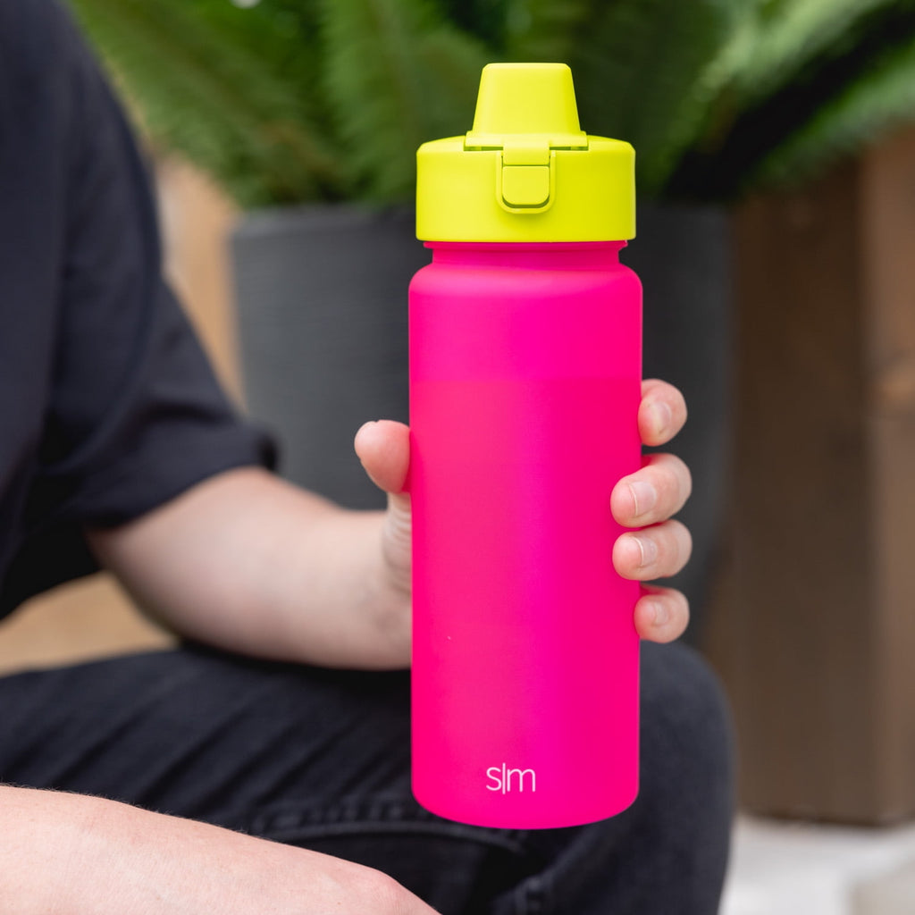 Simple Modern 22 fl oz Reusable Tritan Summit Water Bottle with Silicone Straw Lid|Raspberry Chartreuse
