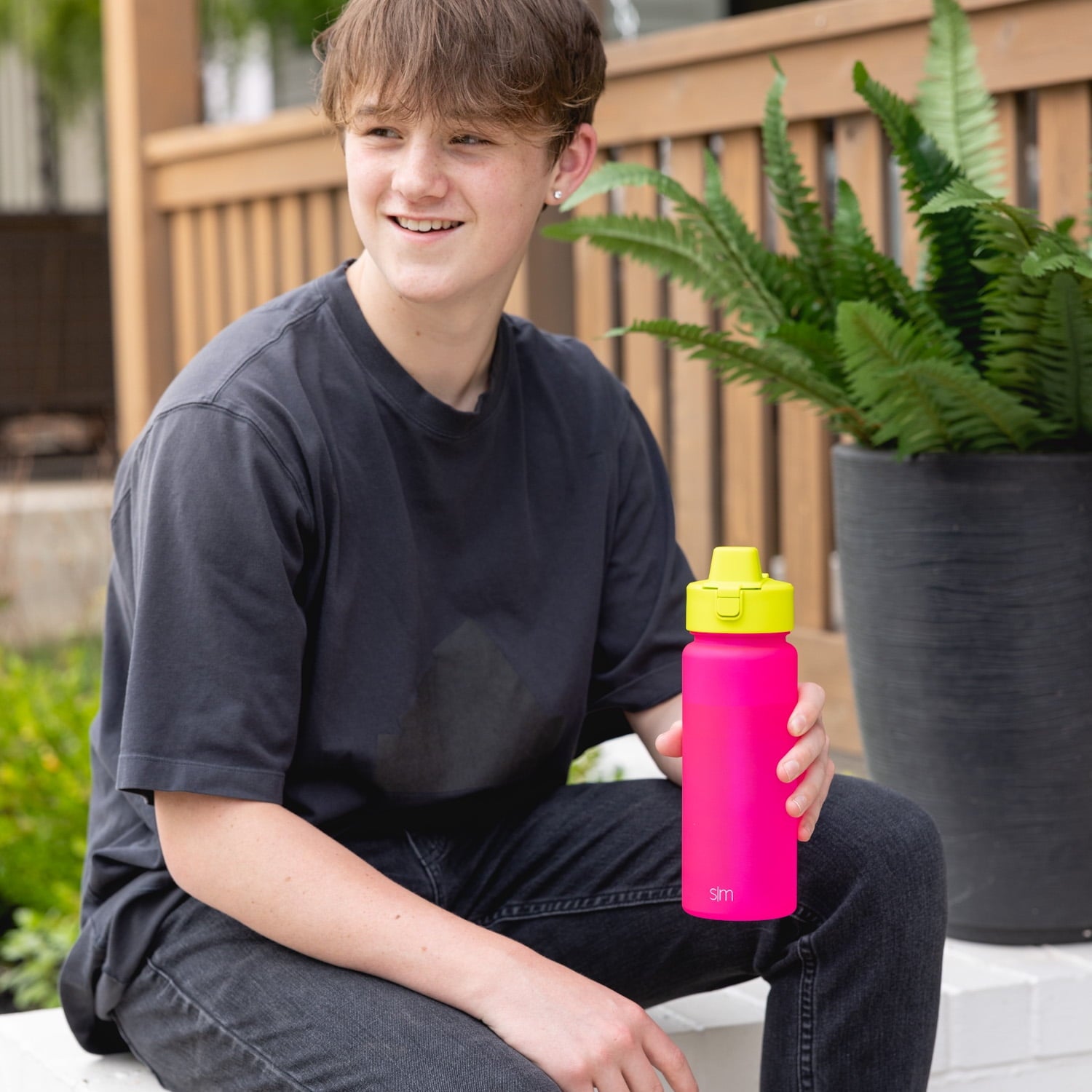 Simple Modern 22 fl oz Reusable Tritan Summit Water Bottle with Silicone Straw Lid|Raspberry Chartreuse