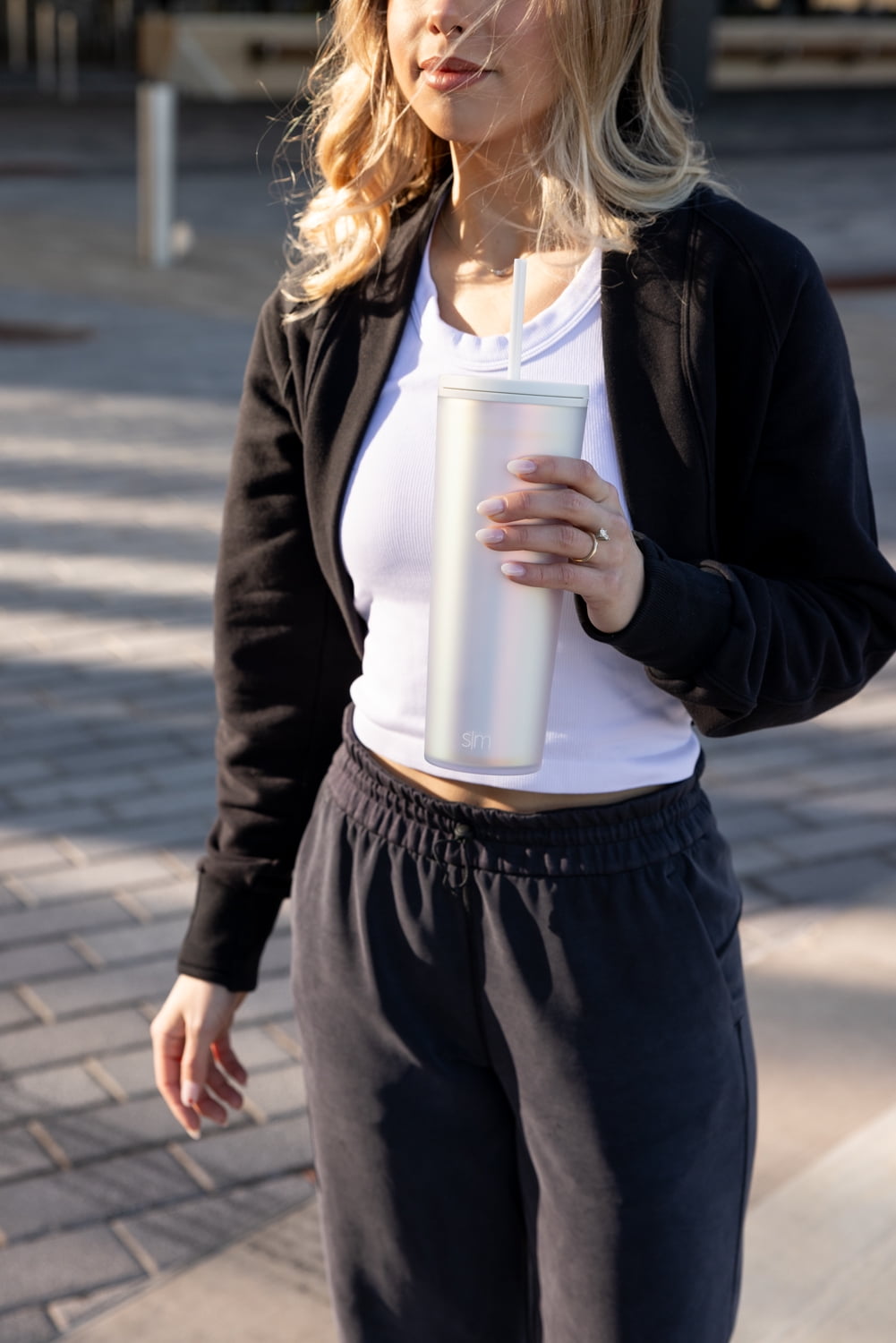 Simple Modern 24 fl oz Double Wall Plastic Classic Tumbler with Straw|Opalescent