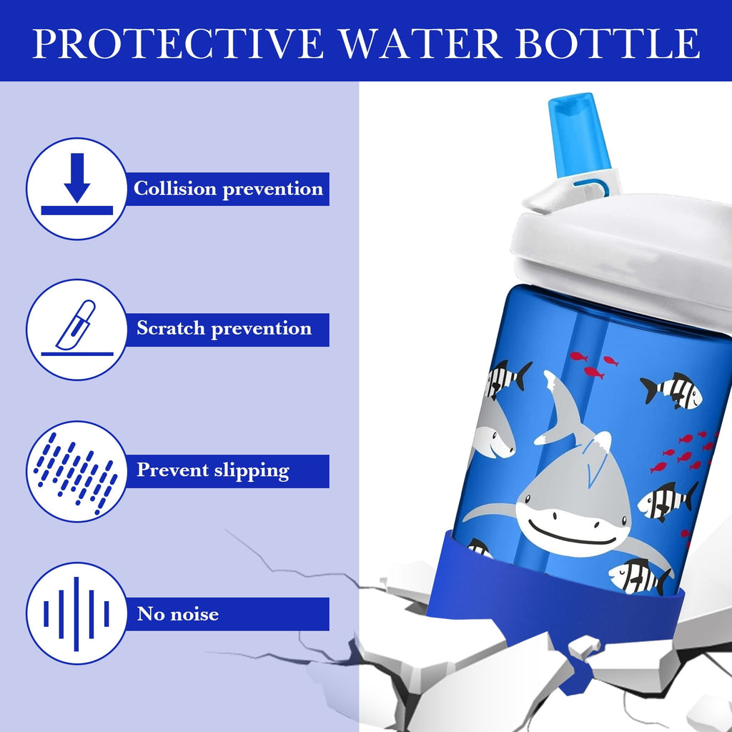 Linkidea 2 Pack Water Bottle Boot Compatible with CamelBak Eddy+20oz/25oz, Chute Mag 20oz/25oz, Carry Cap, Silicone Anti-Slip Bottle Bottom Bumper Protector (Navy Blue)