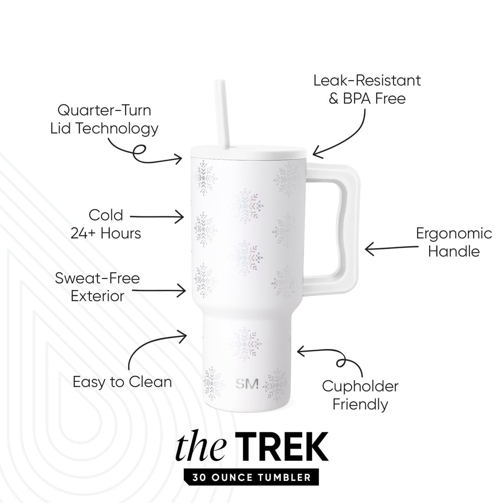 Simple Modern 30 fl oz Insulated Stainless Steel Trek Tumbler with Straw Lid | Seaglass Sage and Cream Checkmate