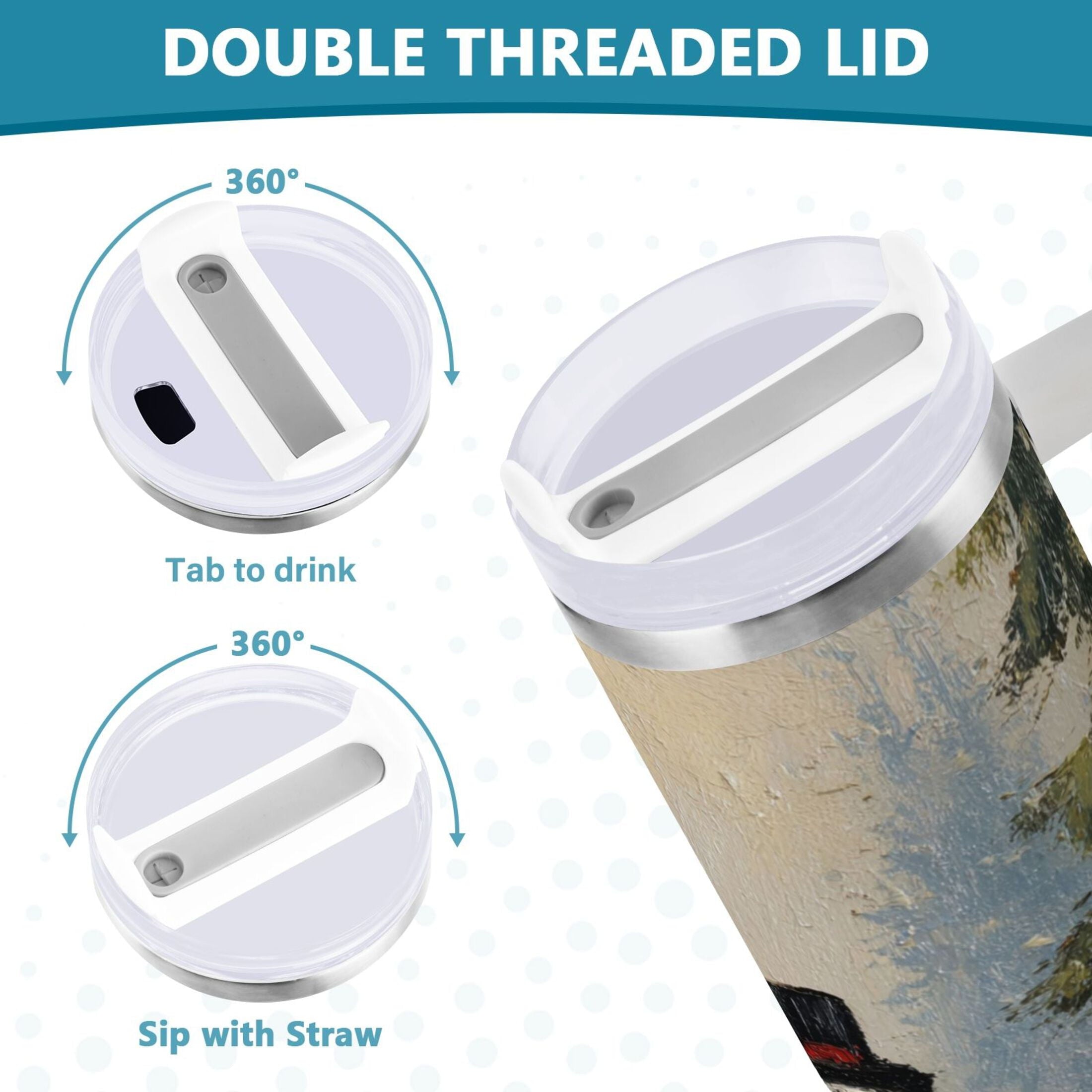 40 oz Insulated Stainless Steel Tumbler Double Wall Stainless Steel Tumbler with 2-Way Drinking Moody Snowman Couple