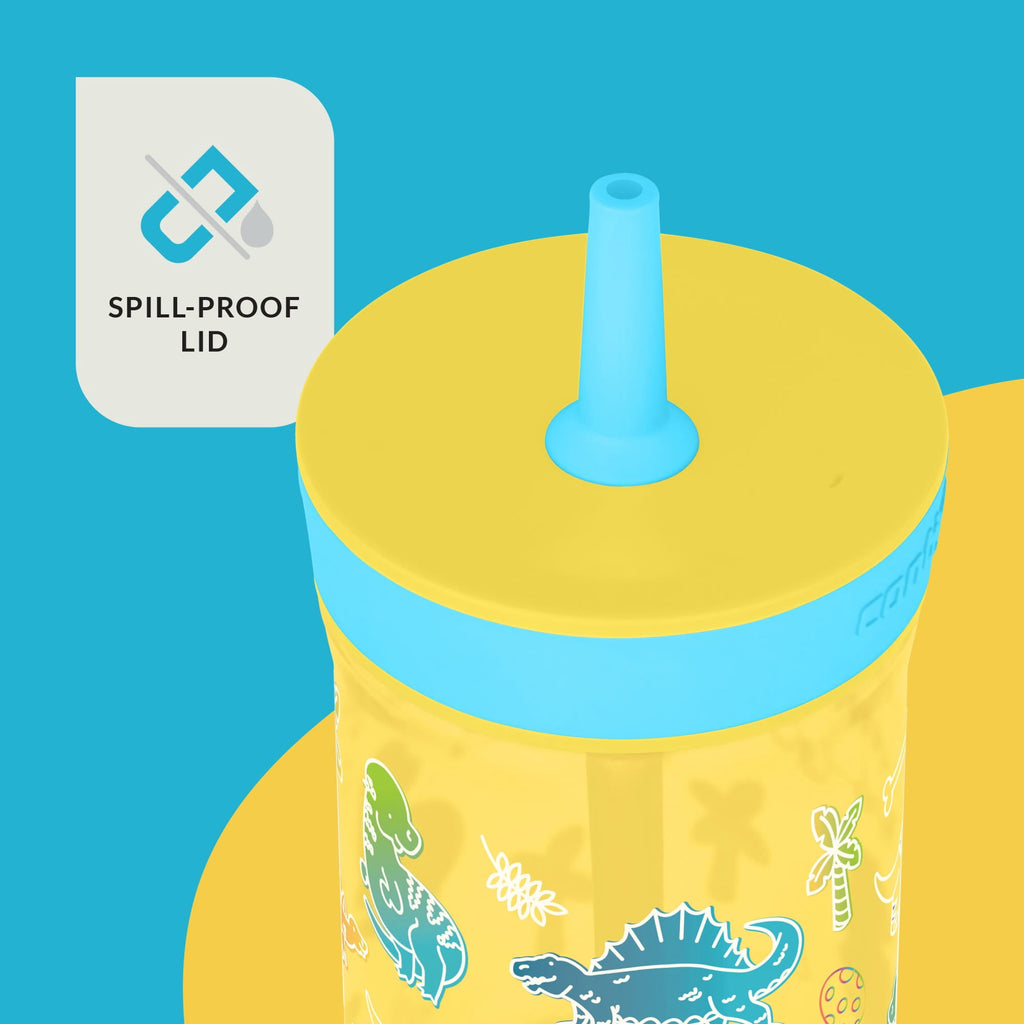 Contigo Kids Leighton Spill-Proof Tumbler with Straw, 14 oz, Yellow