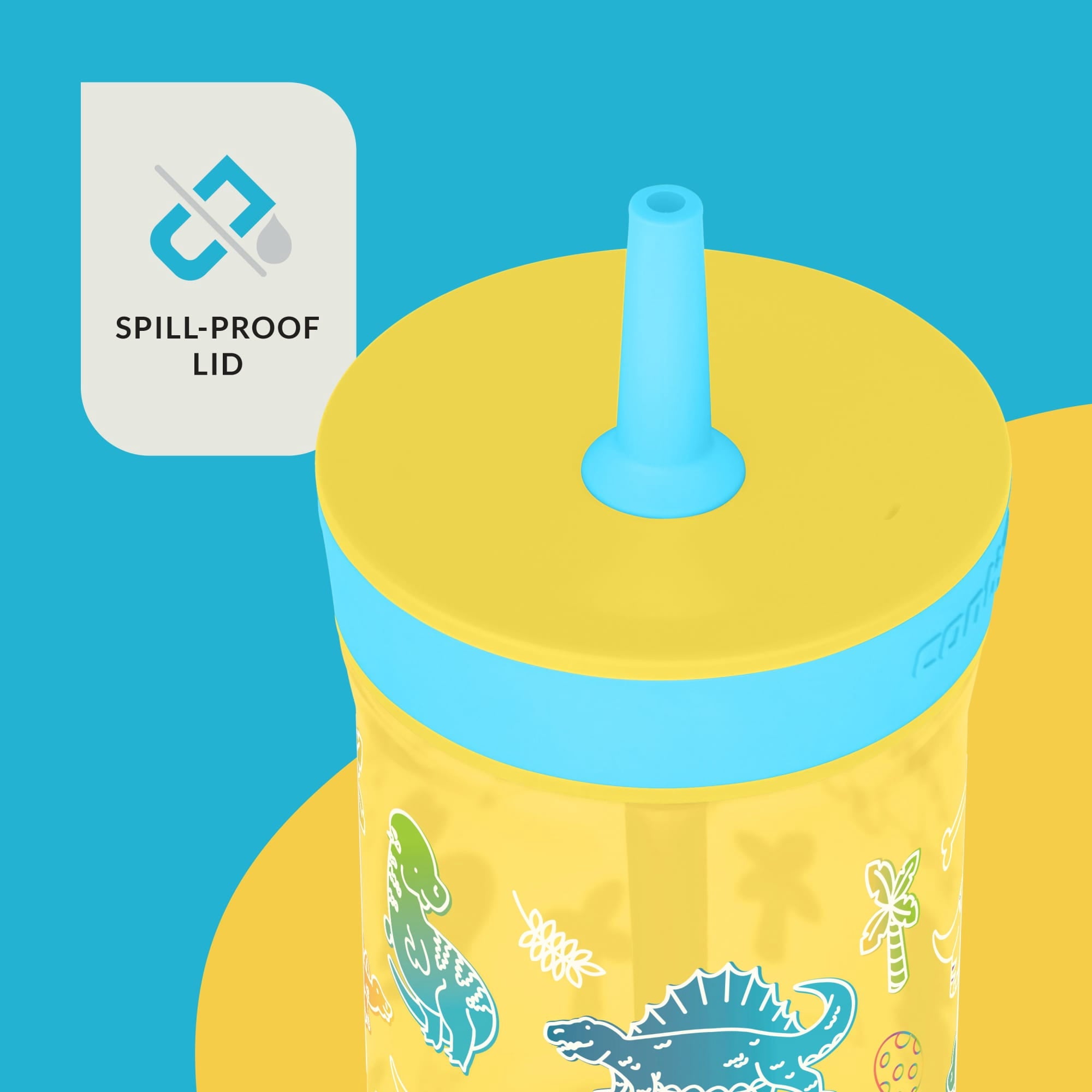 Contigo Kids Leighton Spill-Proof Tumbler with Straw, 14 oz, Yellow