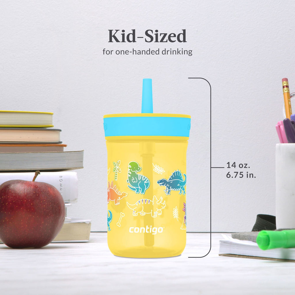 Contigo Kids Leighton Spill-Proof Tumbler with Straw, 14 oz, Yellow