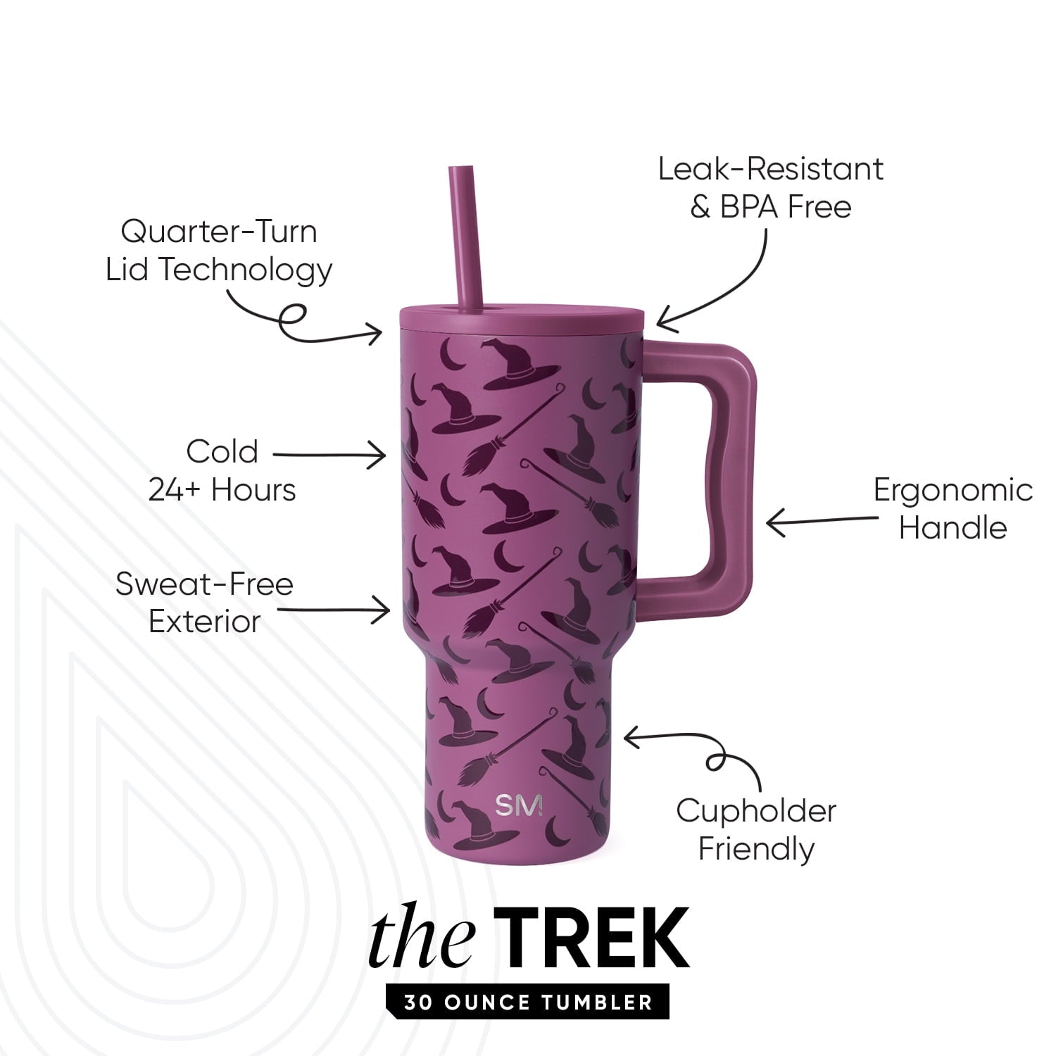 Simple Modern 30 fl oz Insulated Stainless Steel Trek Tumbler with Straw Lid | Seaglass Sage and Cream Checkmate