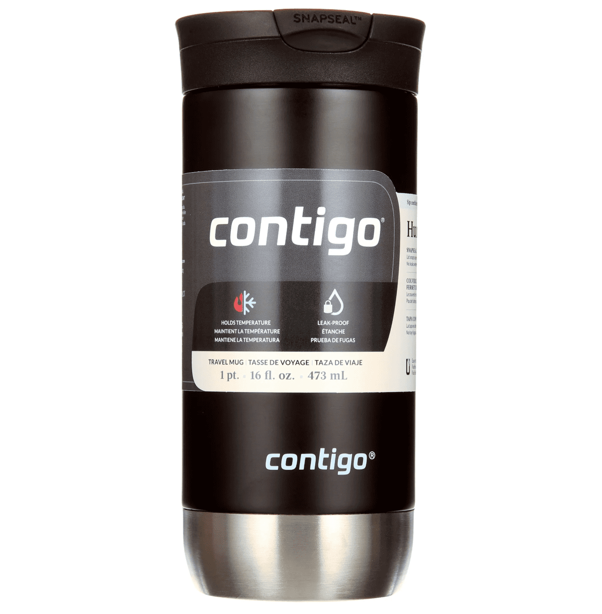 Contigo 16 oz. Huron 2.0 SnapSeal Stainless Steel Travel Mug - Licorice
