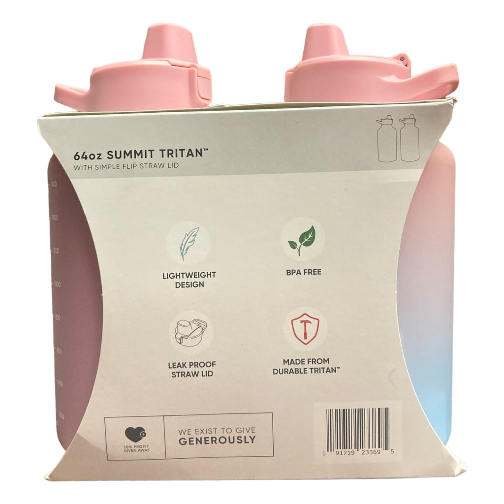 Simple Modern 64-oz Tritan Plastic Summit With Simple Flip Straw Lid 2 Pack (Sweet Taffy and Blush)