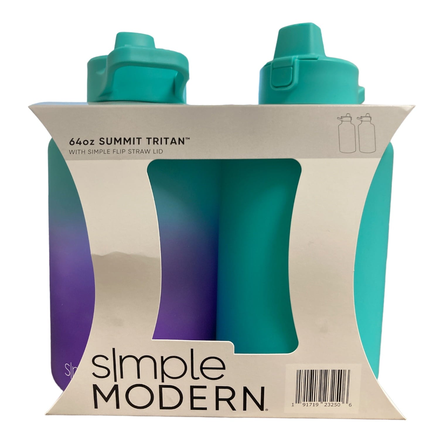 Simple Modern 64-oz Tritan Plastic Summit With Simple Flip Straw Lid 2 Pack (Sweet Taffy and Blush)