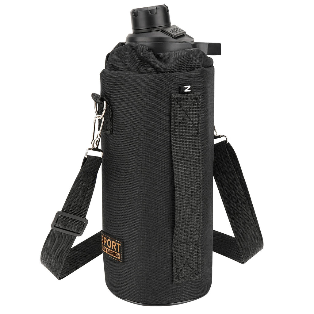 Linkidea Sports Water Bottle Carrier with Strap Compatible with Nalgene Sustain Tritan 48oz, CamelBak Chute Mag 50oz, Thick Waterbottle Cooler Bag Holder Shoulder Strap, Black
