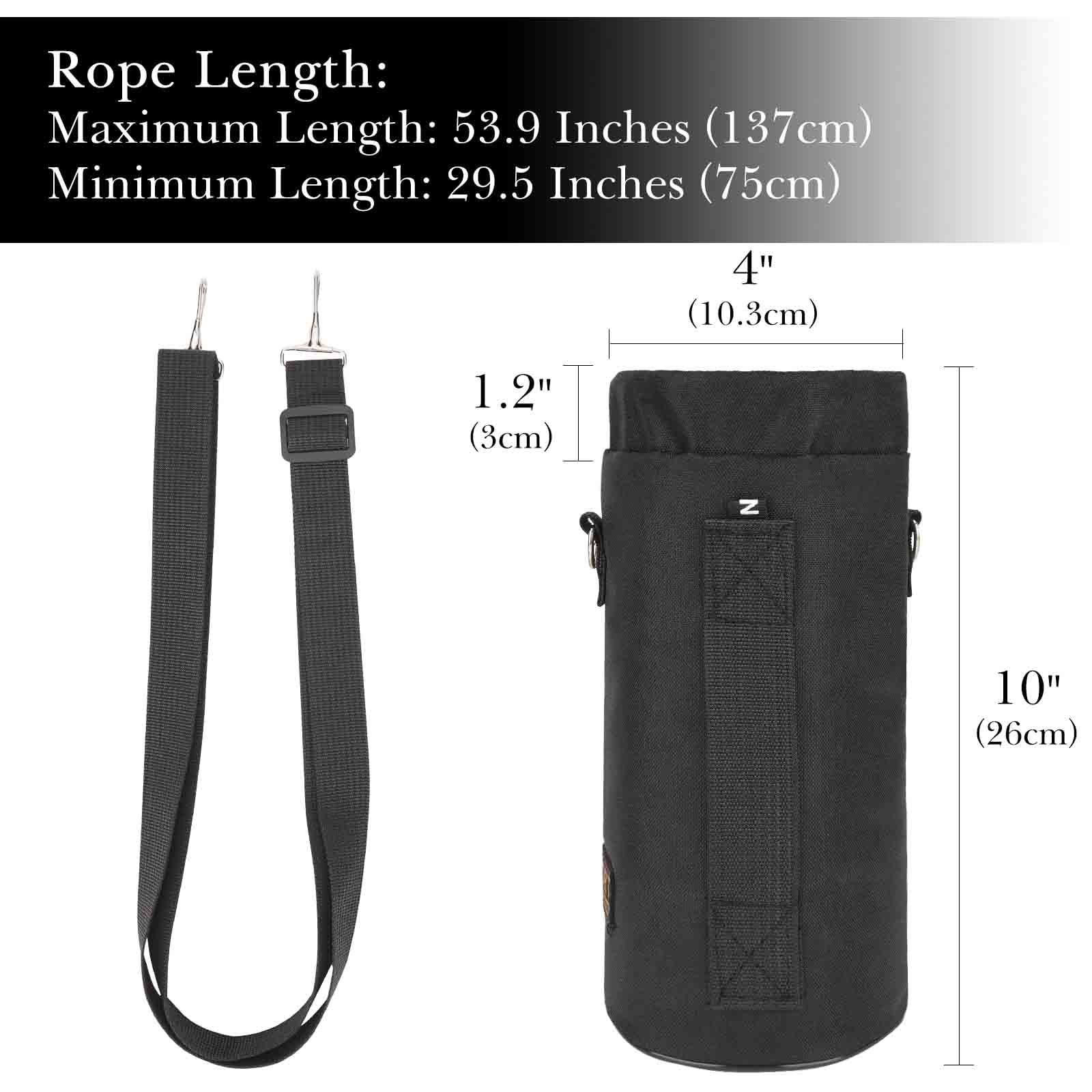 Linkidea Sports Water Bottle Carrier with Strap Compatible with Nalgene Sustain Tritan 48oz, CamelBak Chute Mag 50oz, Thick Waterbottle Cooler Bag Holder Shoulder Strap, Black