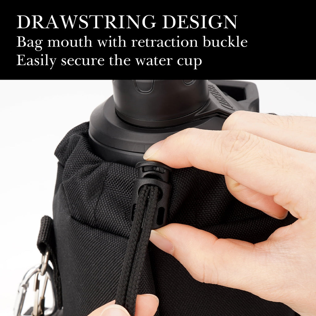 Linkidea Sports Water Bottle Carrier with Strap Compatible with Nalgene Sustain Tritan 48oz, CamelBak Chute Mag 50oz, Thick Waterbottle Cooler Bag Holder Shoulder Strap, Black