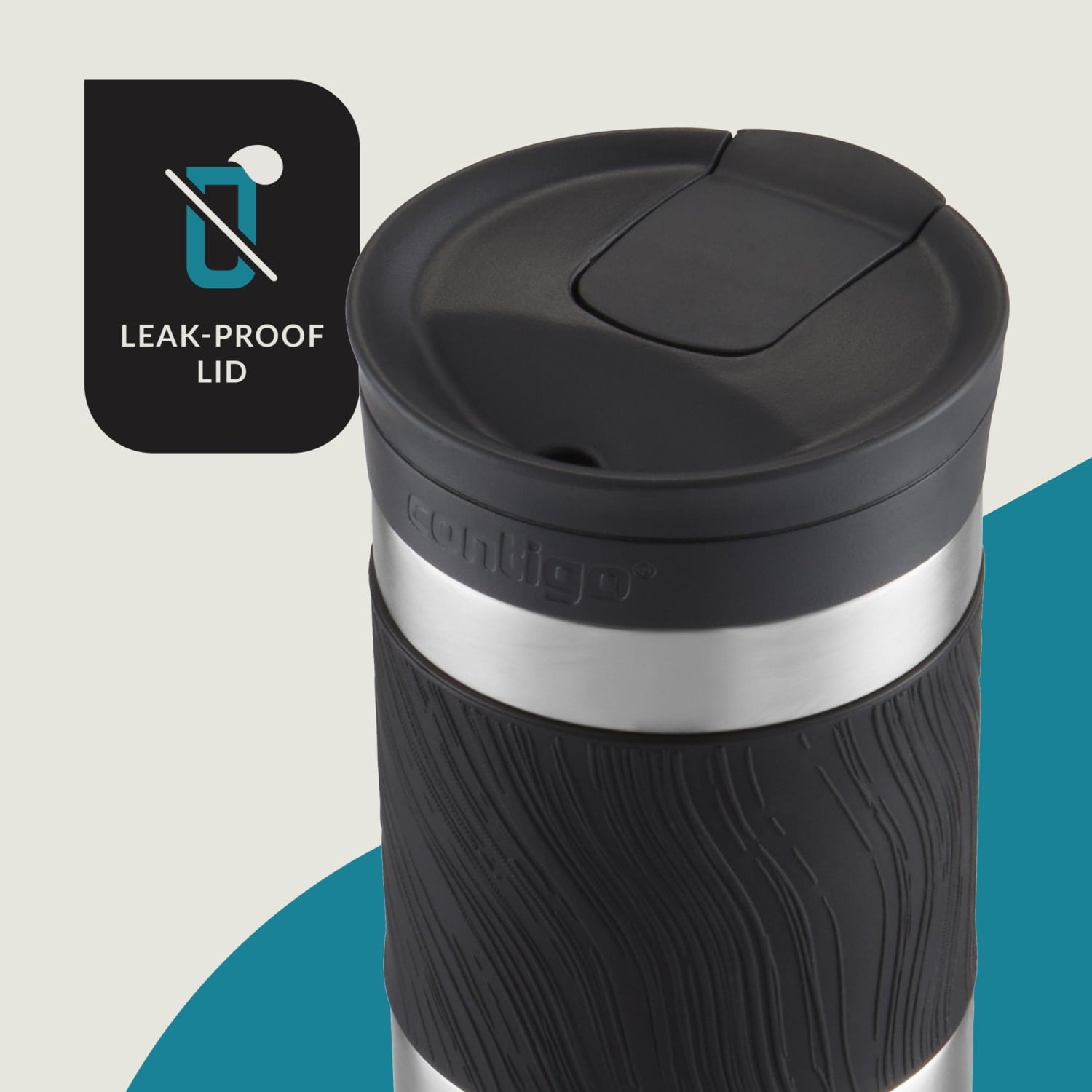 Contigo Byron 2.0 Stainless Steel Travel Mug with SNAPSEAL Lid and Grip in Black, 24 fl oz.