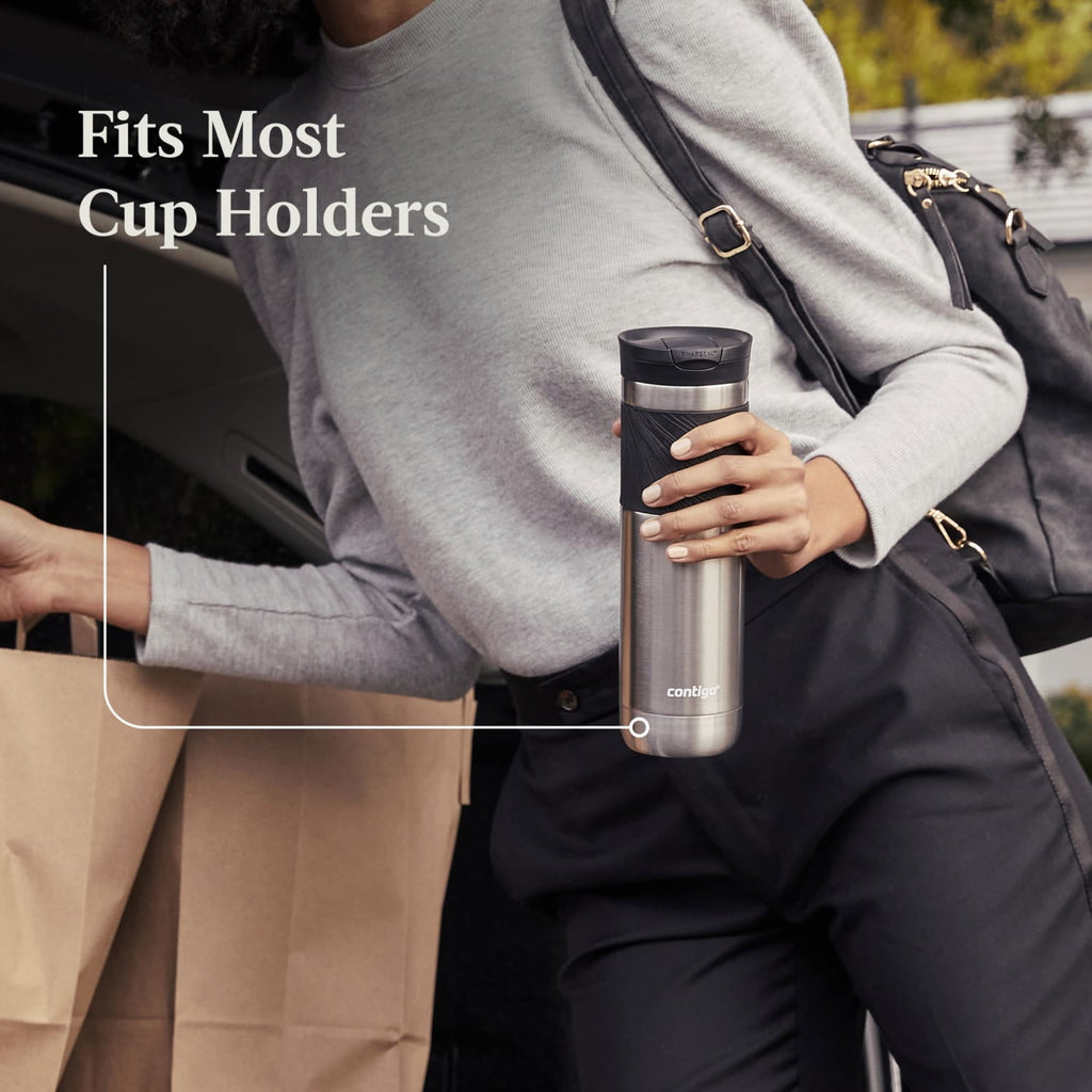 Contigo Byron 2.0 Stainless Steel Travel Mug with SNAPSEAL Lid and Grip in Black, 24 fl oz.