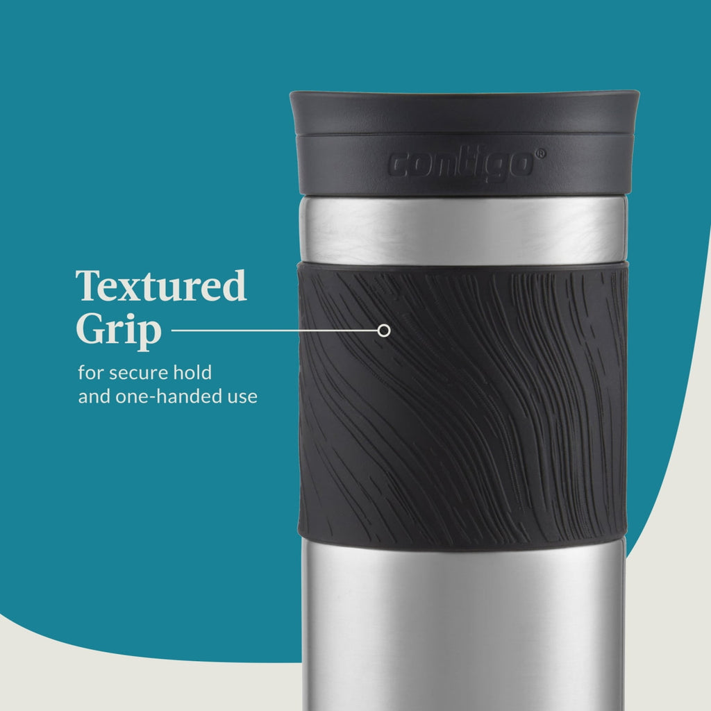 Contigo Byron 2.0 Stainless Steel Travel Mug with SNAPSEAL Lid and Grip in Black, 24 fl oz.