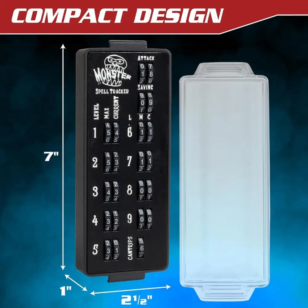 Ultimate RPG Spell Tracker for DND- Easily Keep Track of All Magic Stats, Levels, Modifiers Easily w Adjustable Place-Locking Dials &amp; Protective Cover- Compatible w Dungeons Dragons 5e Tabletop Games