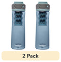 (2 pack) Contigo Clybourn Plastic FreeFlow Filter Water Bottle with AUTOSEAL Lid 24 oz., Dark Ice, with Replacable Filter