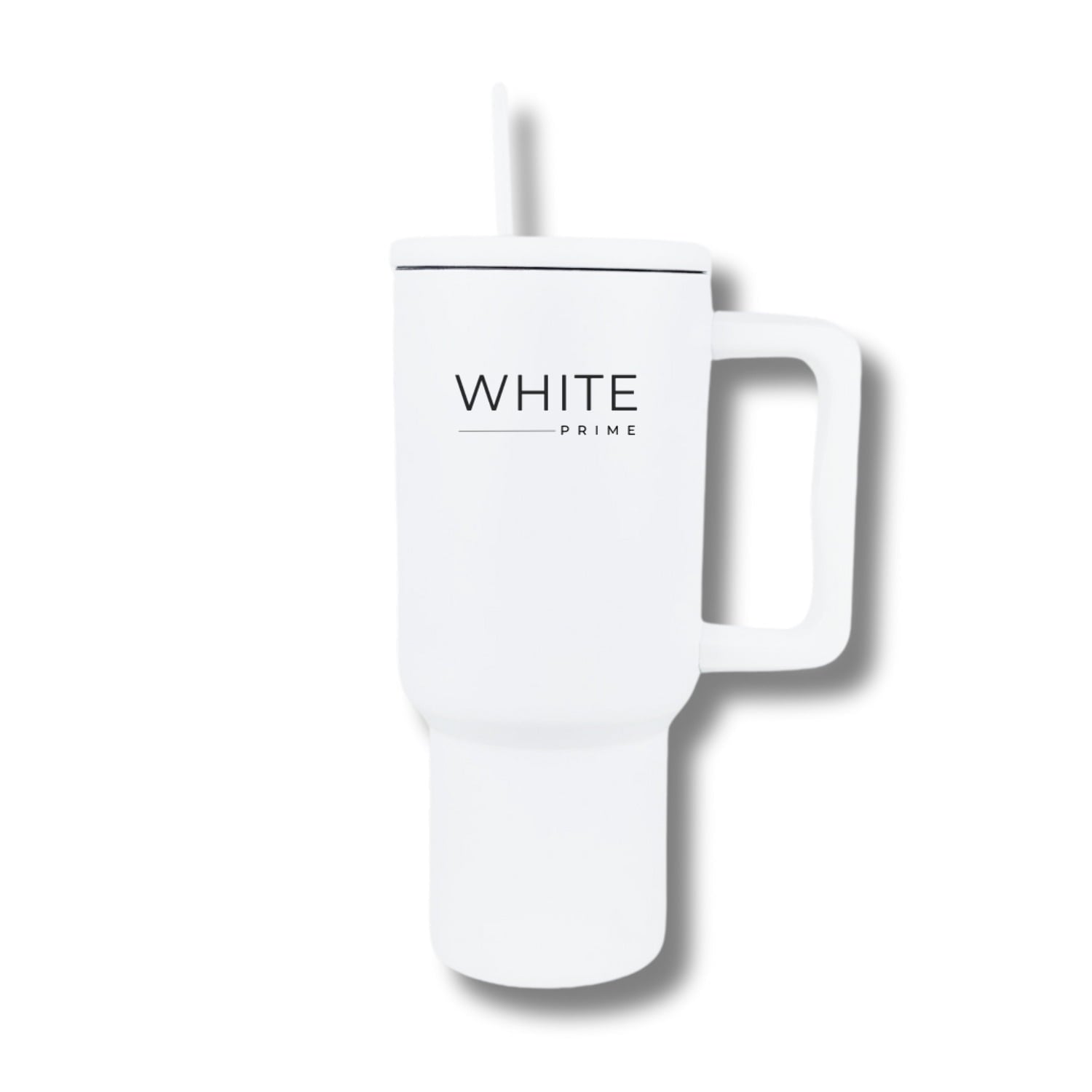 Tumbler 30 oz – Stainless Steel Cup with Handle and Lid | White Prime