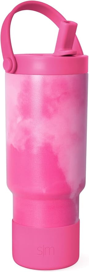 Simple Modern 24 fl oz Insulated Stainless Steel Trek Pivot Tumbler with Straw Lid and Top Handle|Seaside Blue