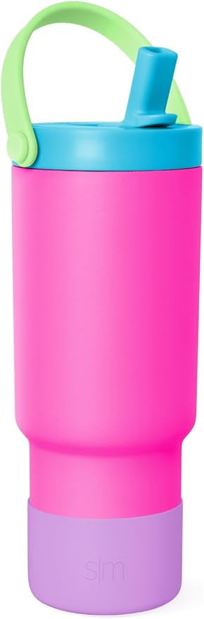 Simple Modern 24 fl oz Insulated Stainless Steel Trek Pivot Tumbler with Straw Lid and Top Handle|Seaside Blue
