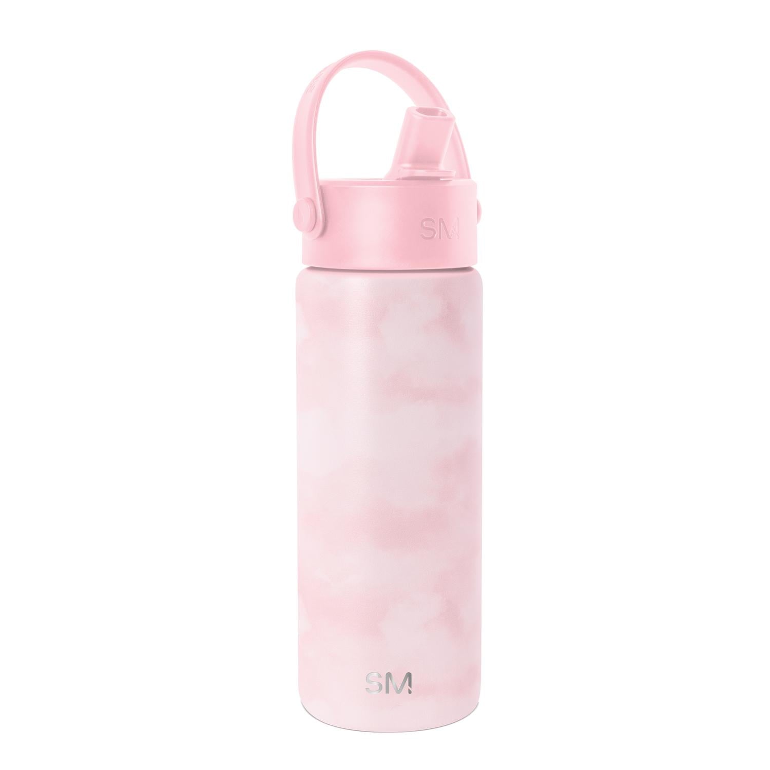 Simple Modern 18 fl oz Insulated Stainless Steel Summit Wide Mouth Water Bottle with Handle and Straw Lid|Black and White Checkmate