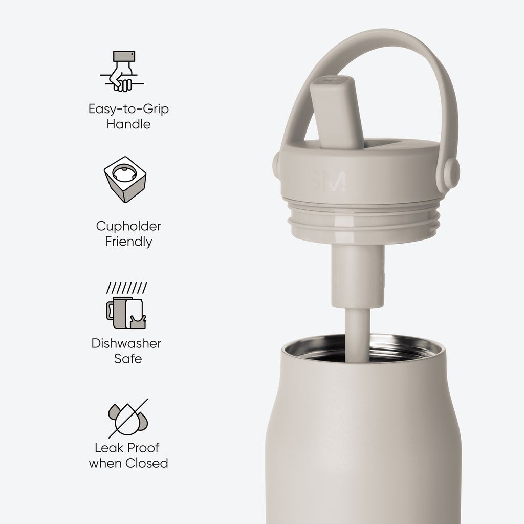 Simple Modern 34 fl oz Insulated Stainless Steel Mesa Wide Mouth Water Bottle with Handle and Push Button Straw Lid | Mystifying Blue Checkmate