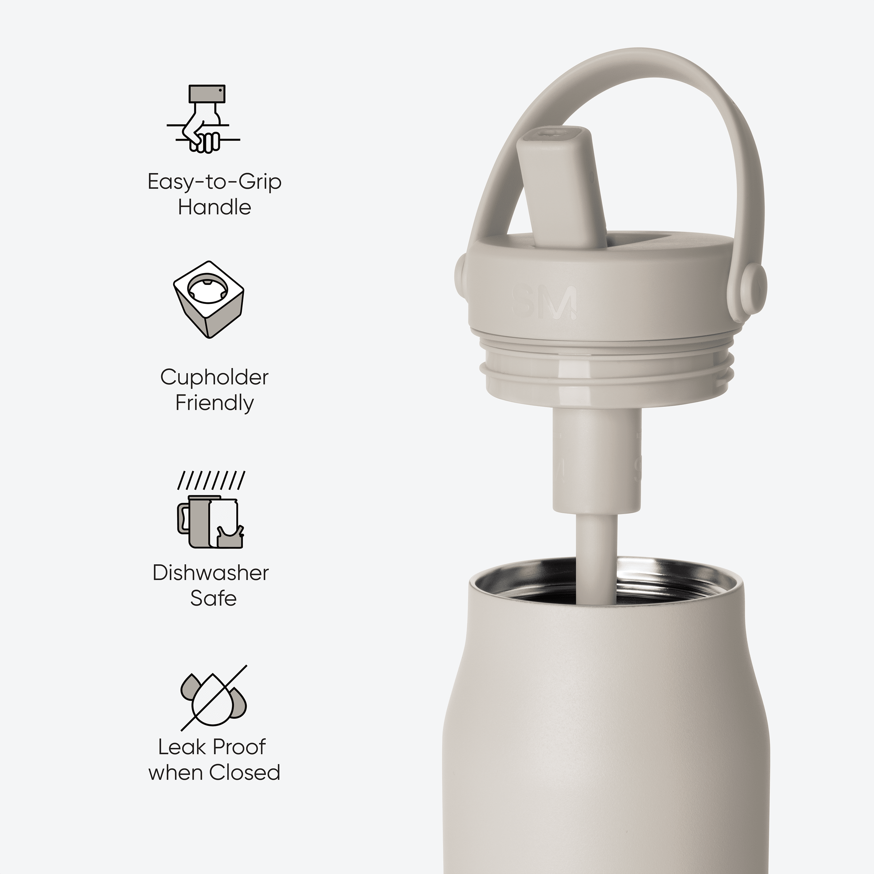 Simple Modern 34 fl oz Insulated Stainless Steel Mesa Wide Mouth Water Bottle with Handle and Push Button Straw Lid | Mystifying Blue Checkmate