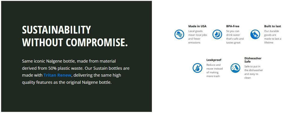Nalgene Sustain 16 oz. Narrow Mouth Water Bottle - Cornflower Blue