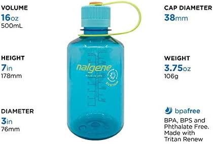 Nalgene Sustain 16 oz. Narrow Mouth Water Bottle - Cornflower Blue