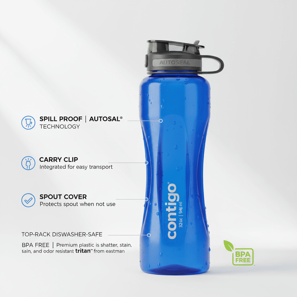 Contigo 32oz AutoSeal Fit Water Bottle 2-Pack Sangria Juniper New Damaged Box