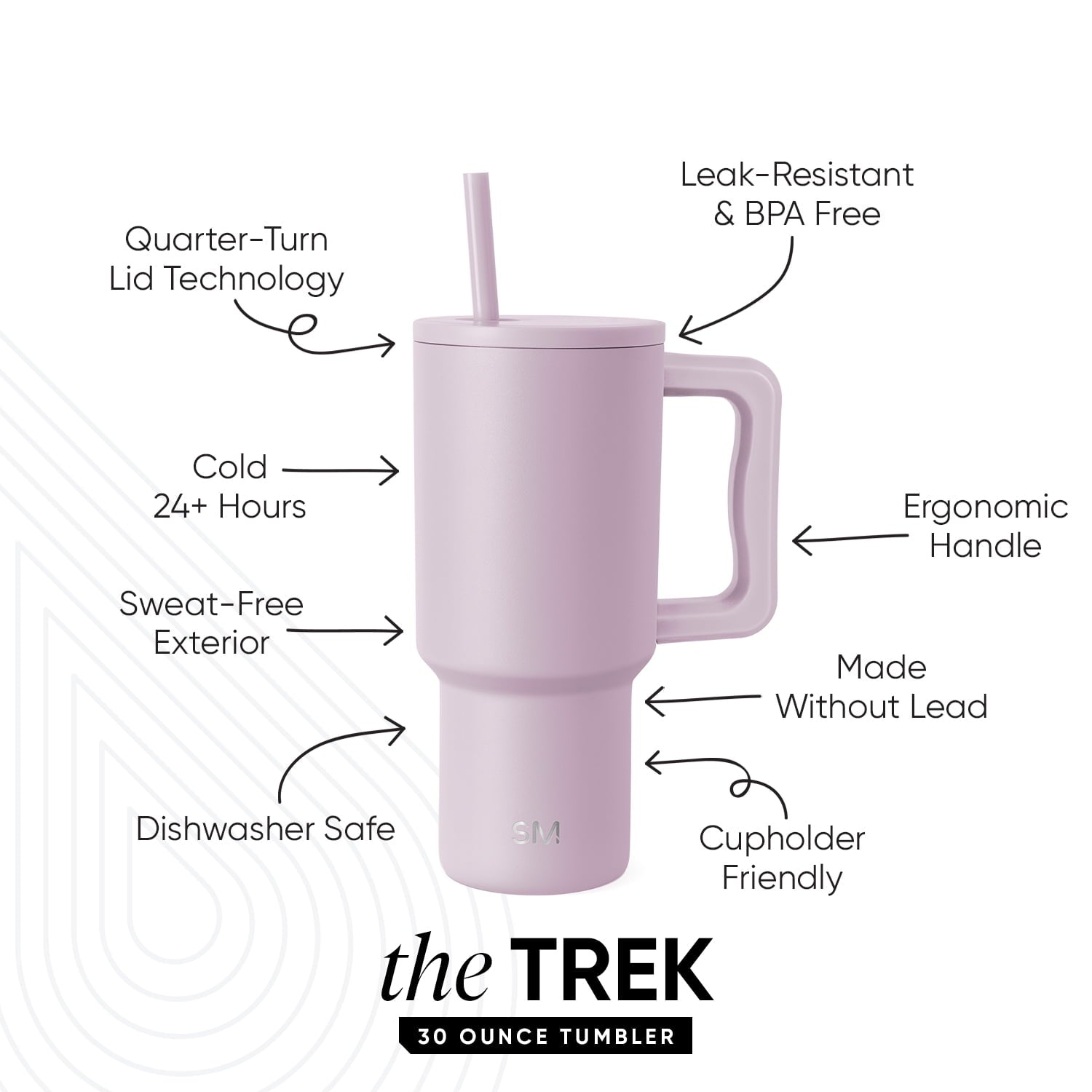 Simple Modern 30 fl oz Insulated Stainless Steel Trek Tumbler with Straw Lid | Seaglass Sage and Cream Checkmate