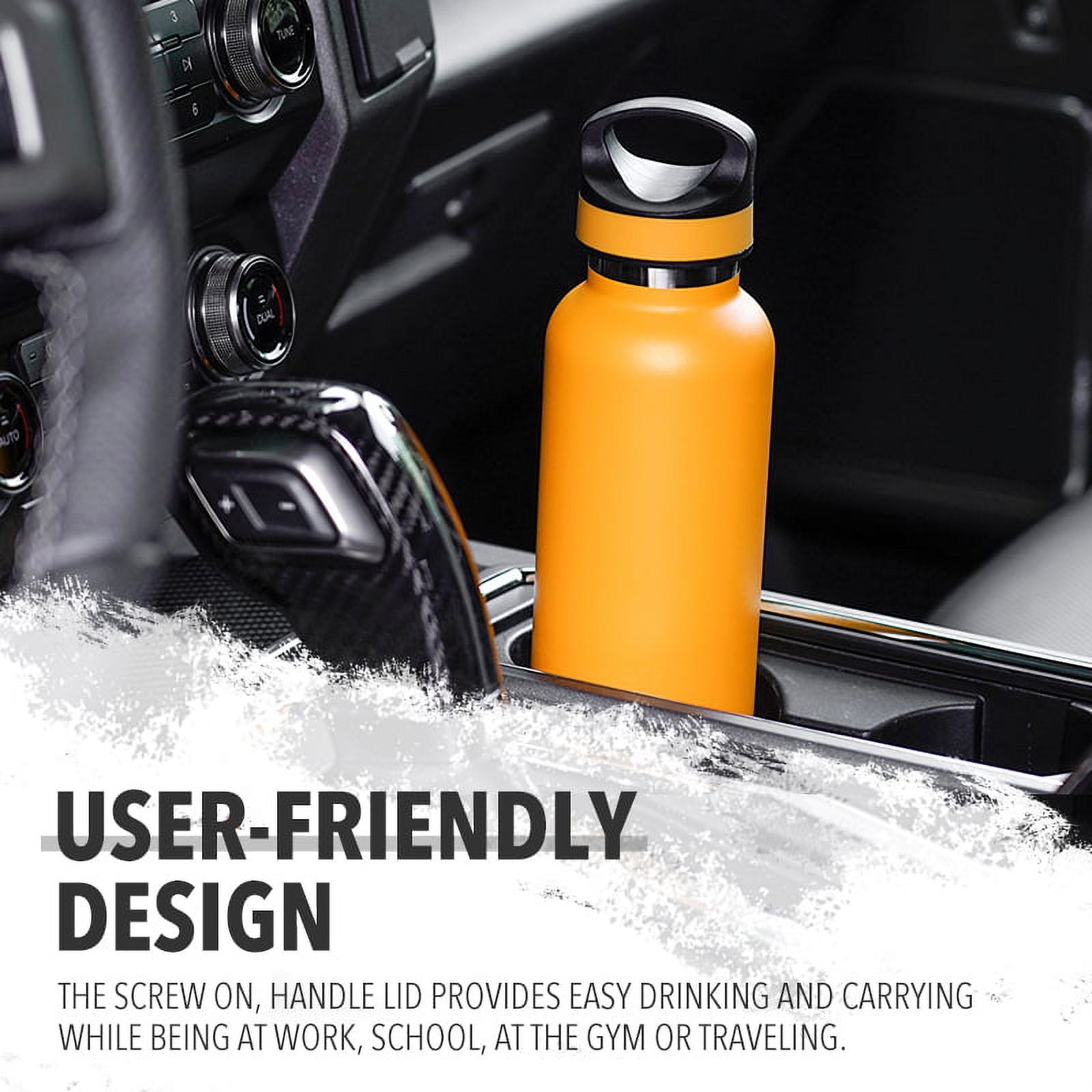 LIFE'S EASY 20 oz. Sports Insulated Water Bottle with Lid. Stainless Steel Vacuum Double Wall Thermo for Modern Hot and Cold Drinks, Simple Metal Hydro Canteen for Travel Men and Women (White)