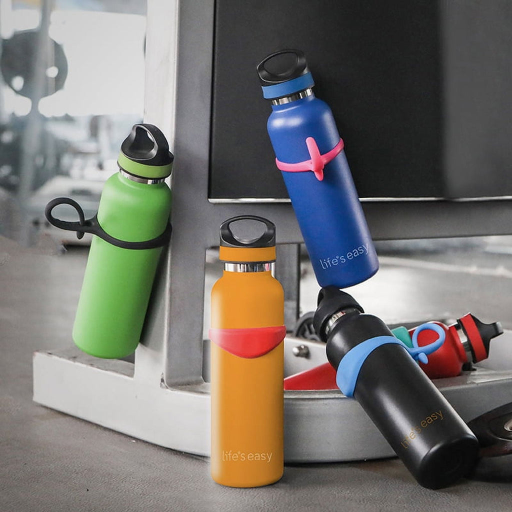 LIFE'S EASY 20 oz. Sports Insulated Water Bottle with Lid. Stainless Steel Vacuum Double Wall Thermo for Modern Hot and Cold Drinks, Simple Metal Hydro Canteen for Travel Men and Women (White)
