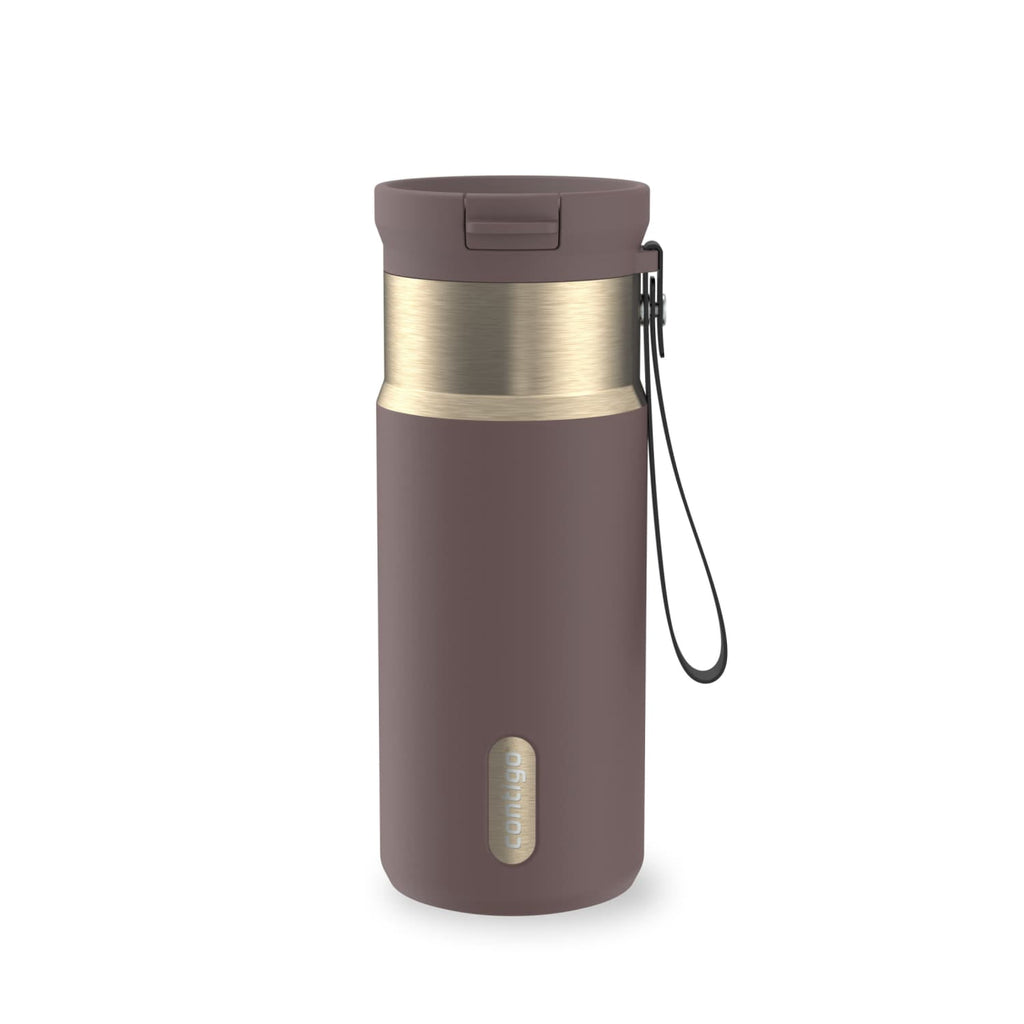 Contigo SnapSeal 16 oz Leakproof Stainless Steel Water Bottle with Carrying Strap