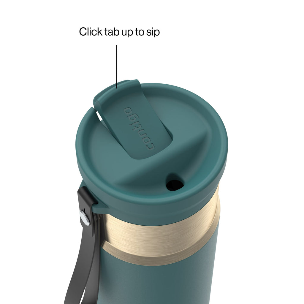 Contigo SnapSeal 16 oz Leakproof Stainless Steel Water Bottle with Carrying Strap