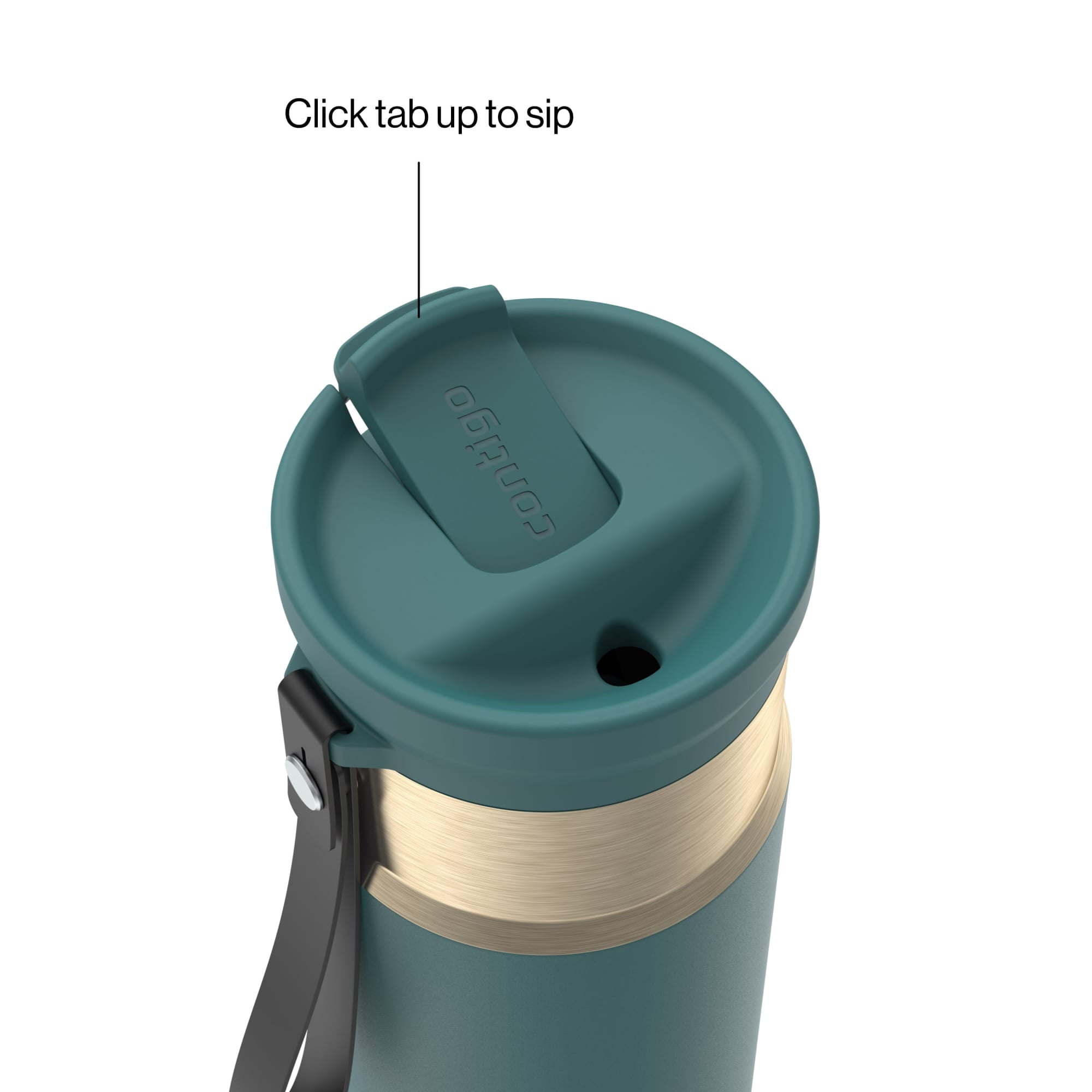 Contigo SnapSeal 16 oz Leakproof Stainless Steel Water Bottle with Carrying Strap