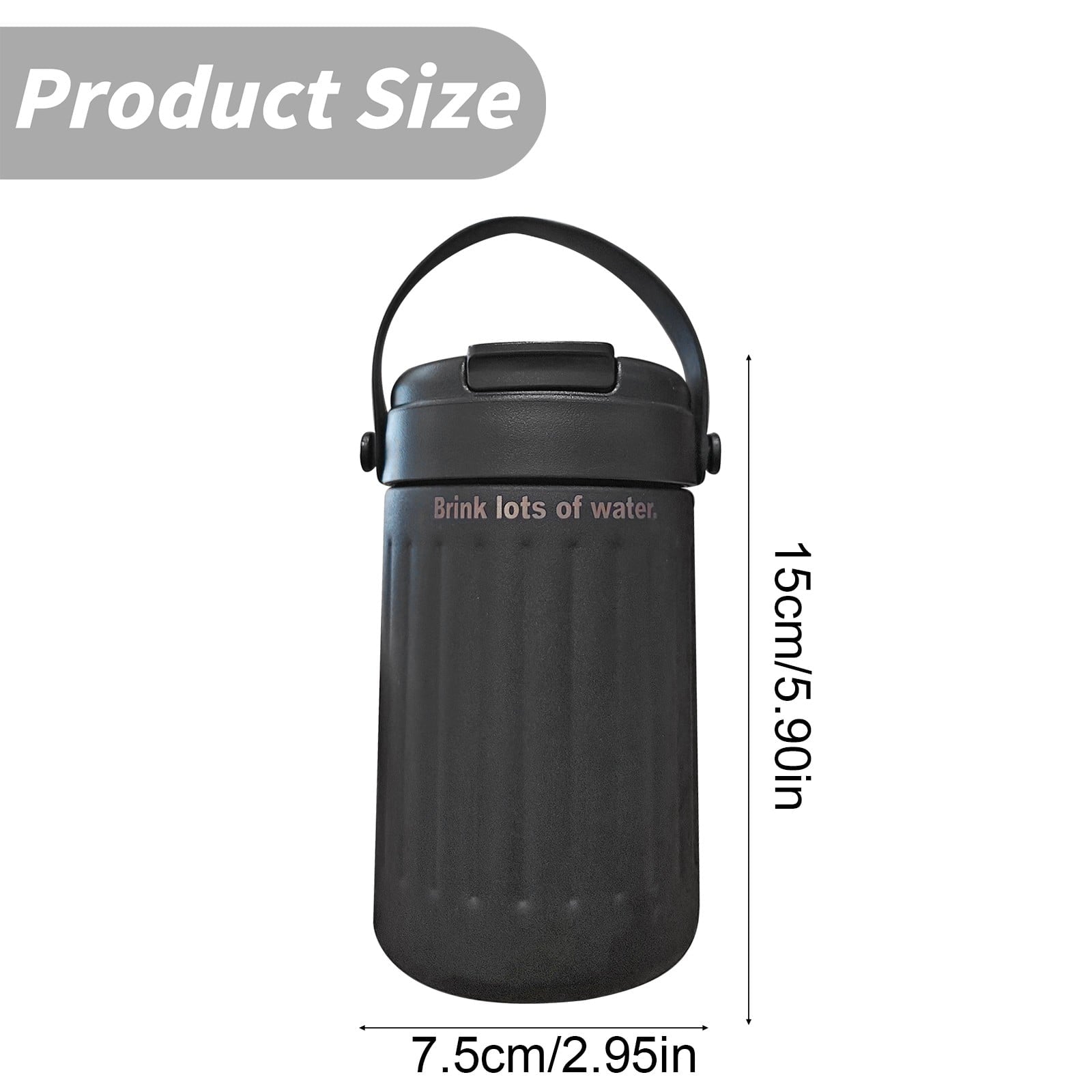 BinKFF Simple Modern Travel Coffee Mug, Insulated Coffee Tumblers with Lid, Double Walled Iced Travel Coffee Mug for Woman and Man Stainless Steel Tumbler with Handle